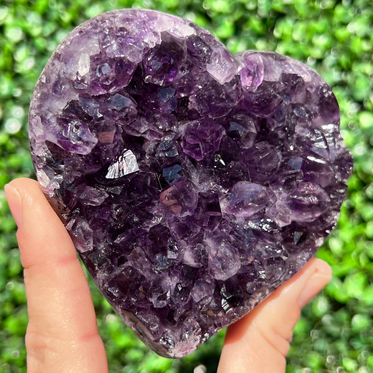 High Grade Amethyst Druzy Heart