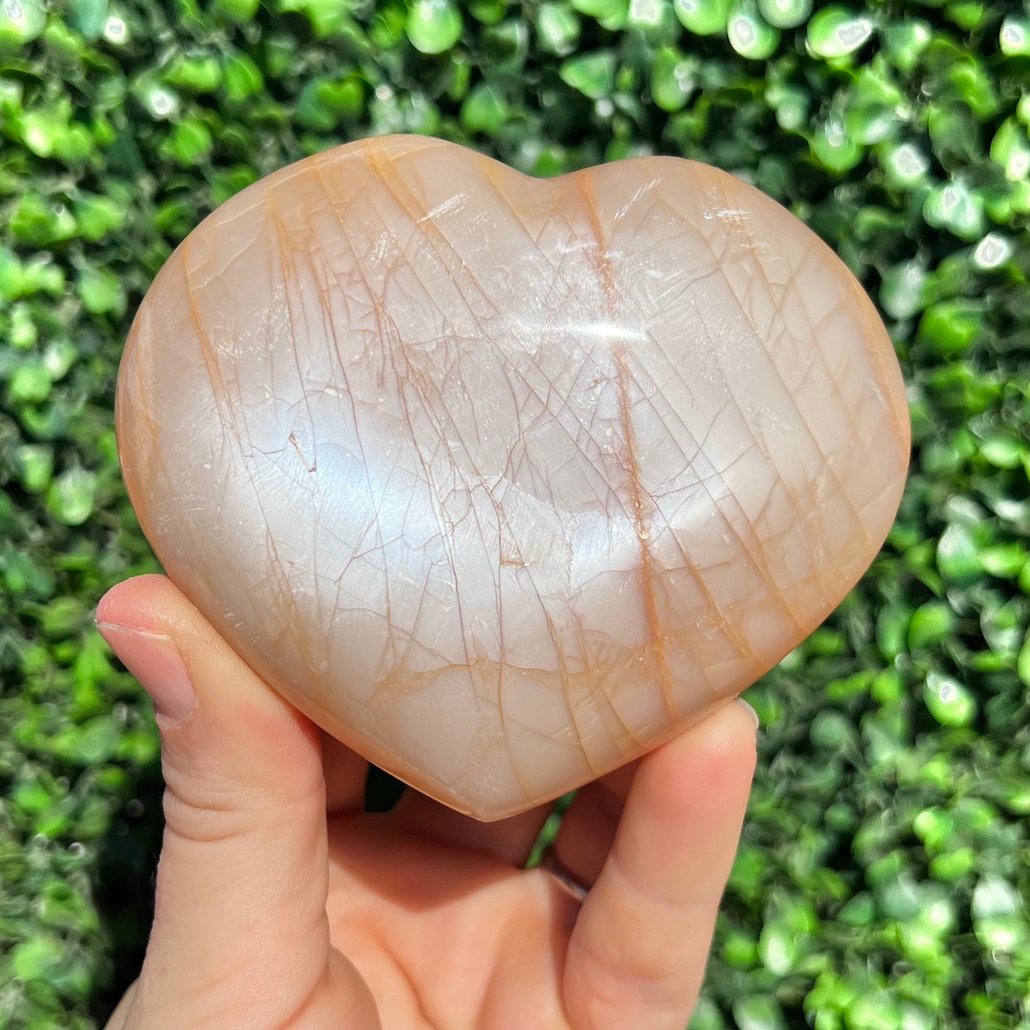Peach Moonstone Heart