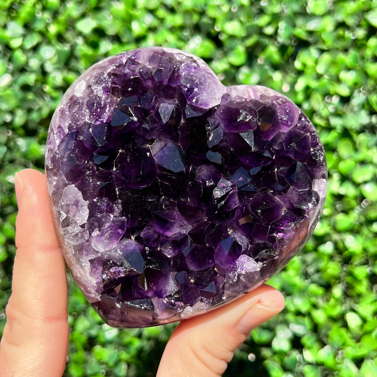 High Grade Amethyst Druzy Heart