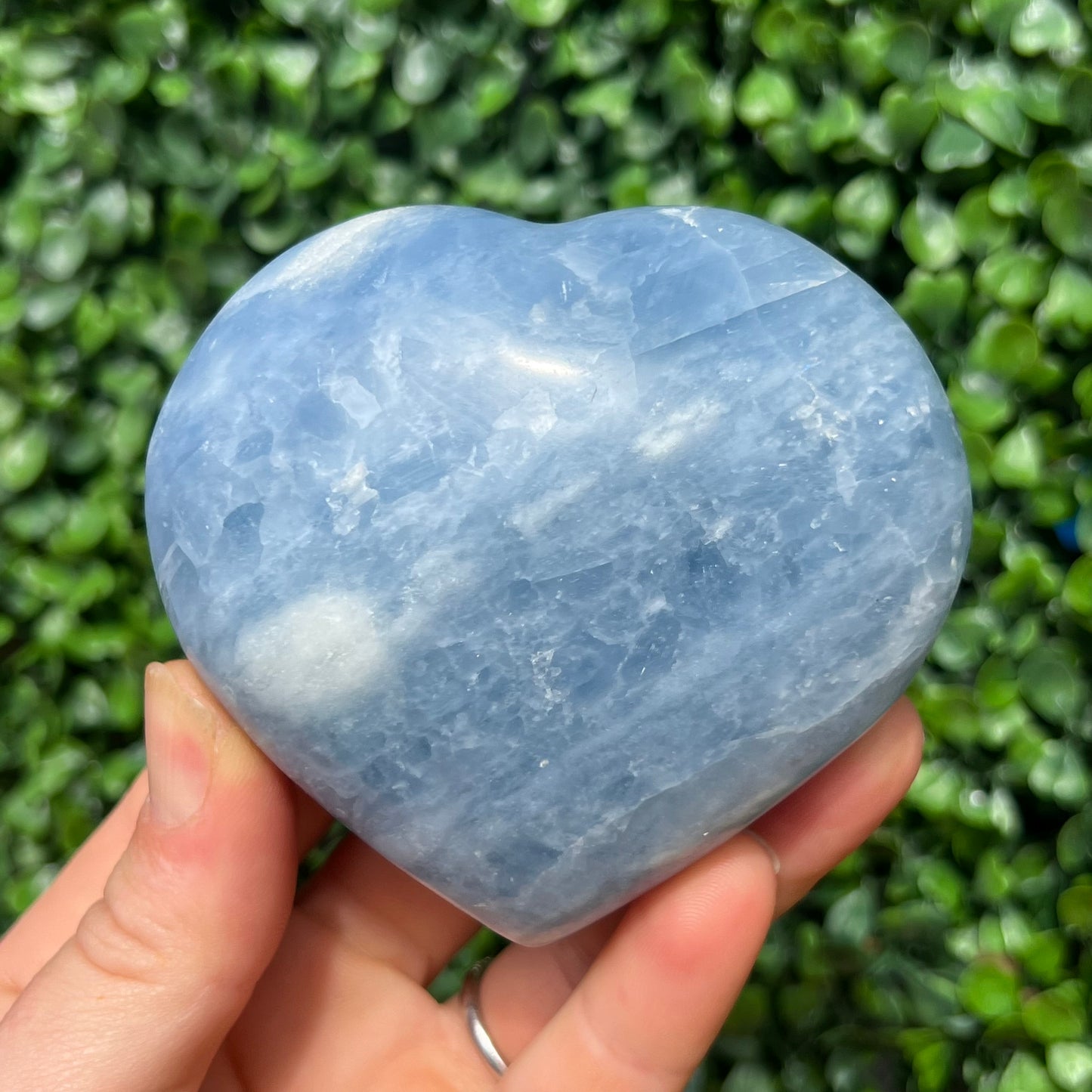 Blue Calcite Crystal Heart