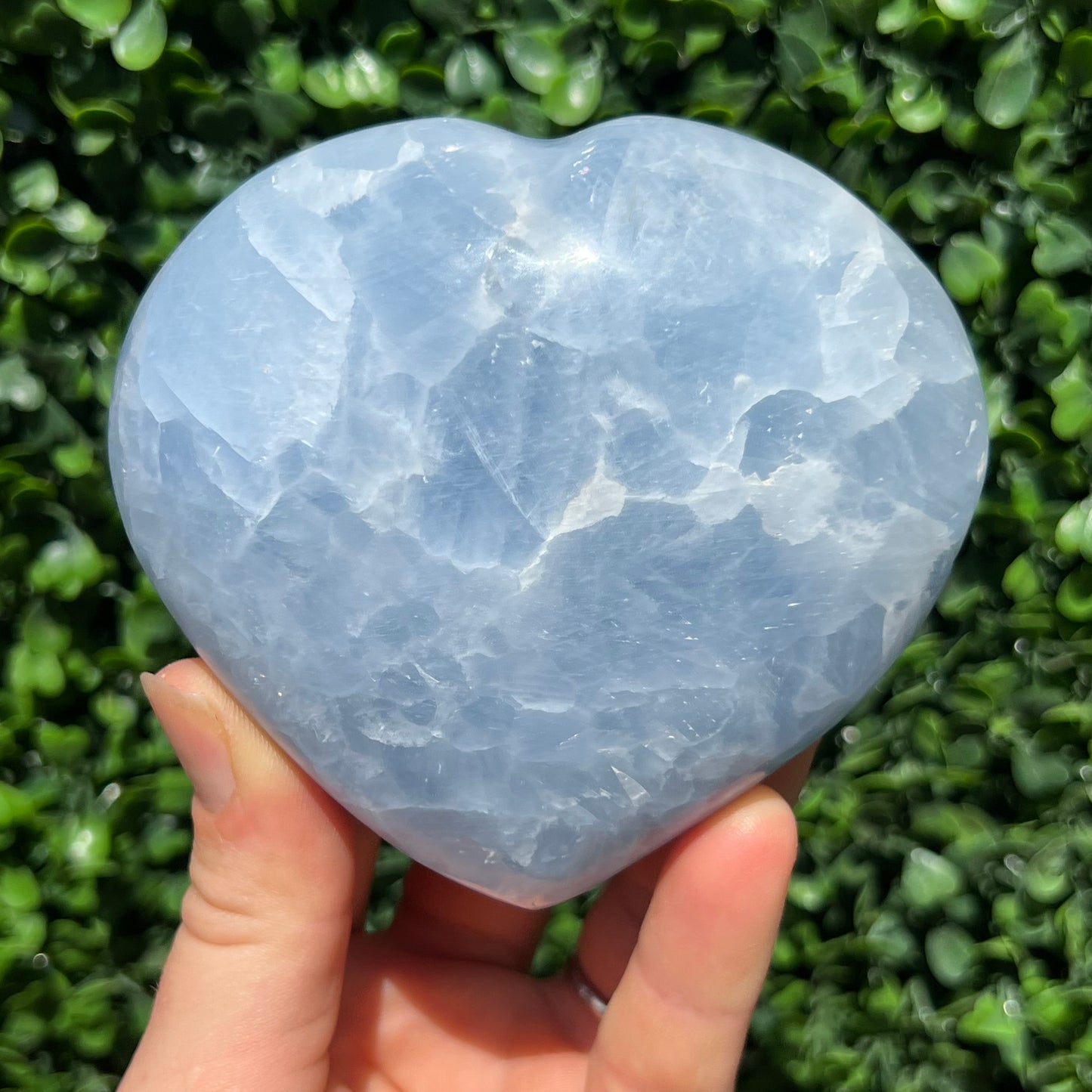 Blue Calcite Crystal Heart