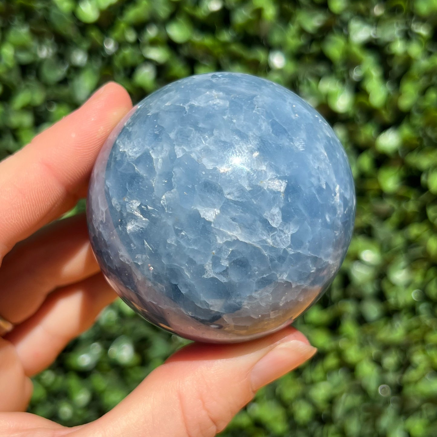 Blue Calcite Crystal Sphere