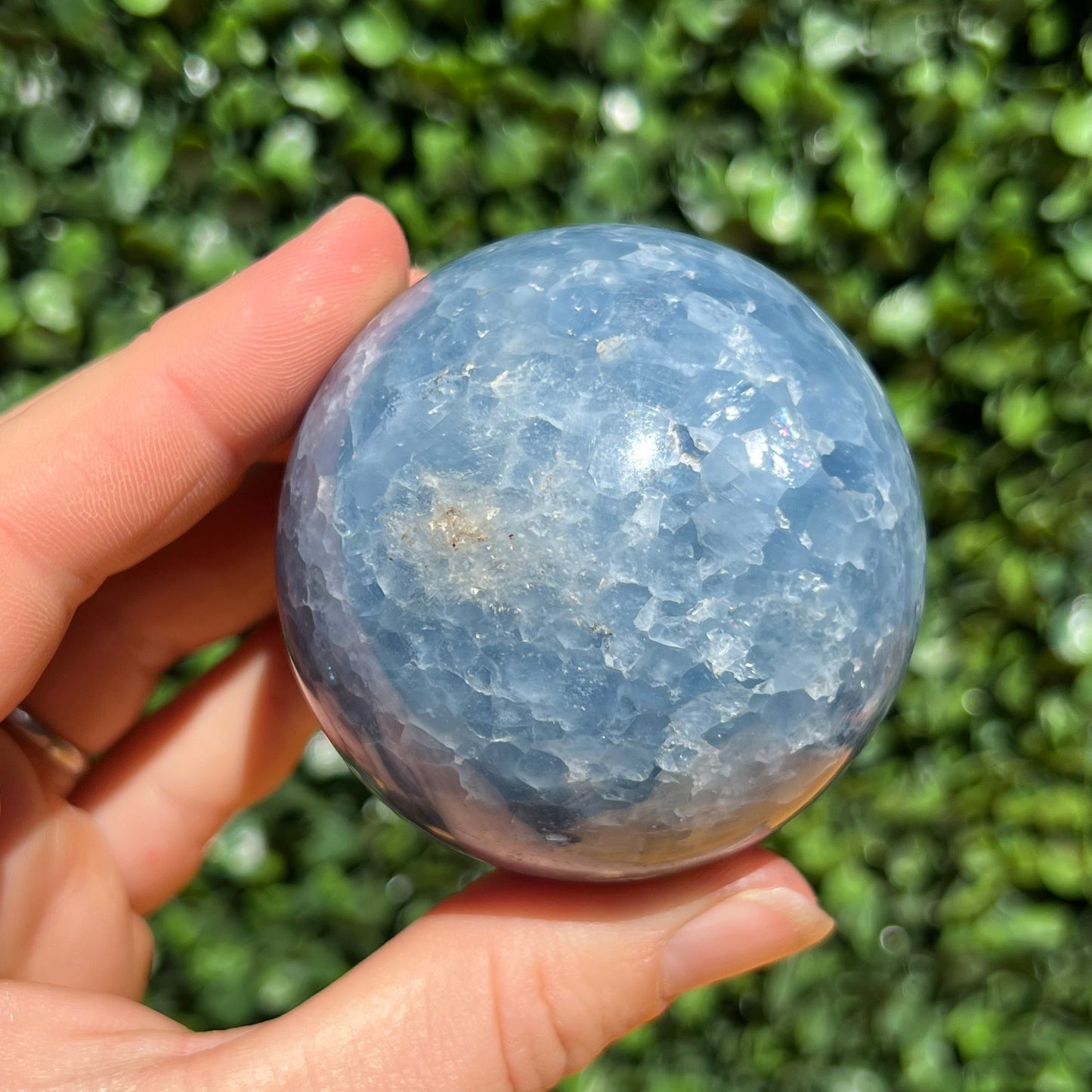 Blue Calcite Crystal Sphere