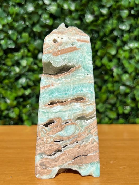 Blue Aragonite Obelisk