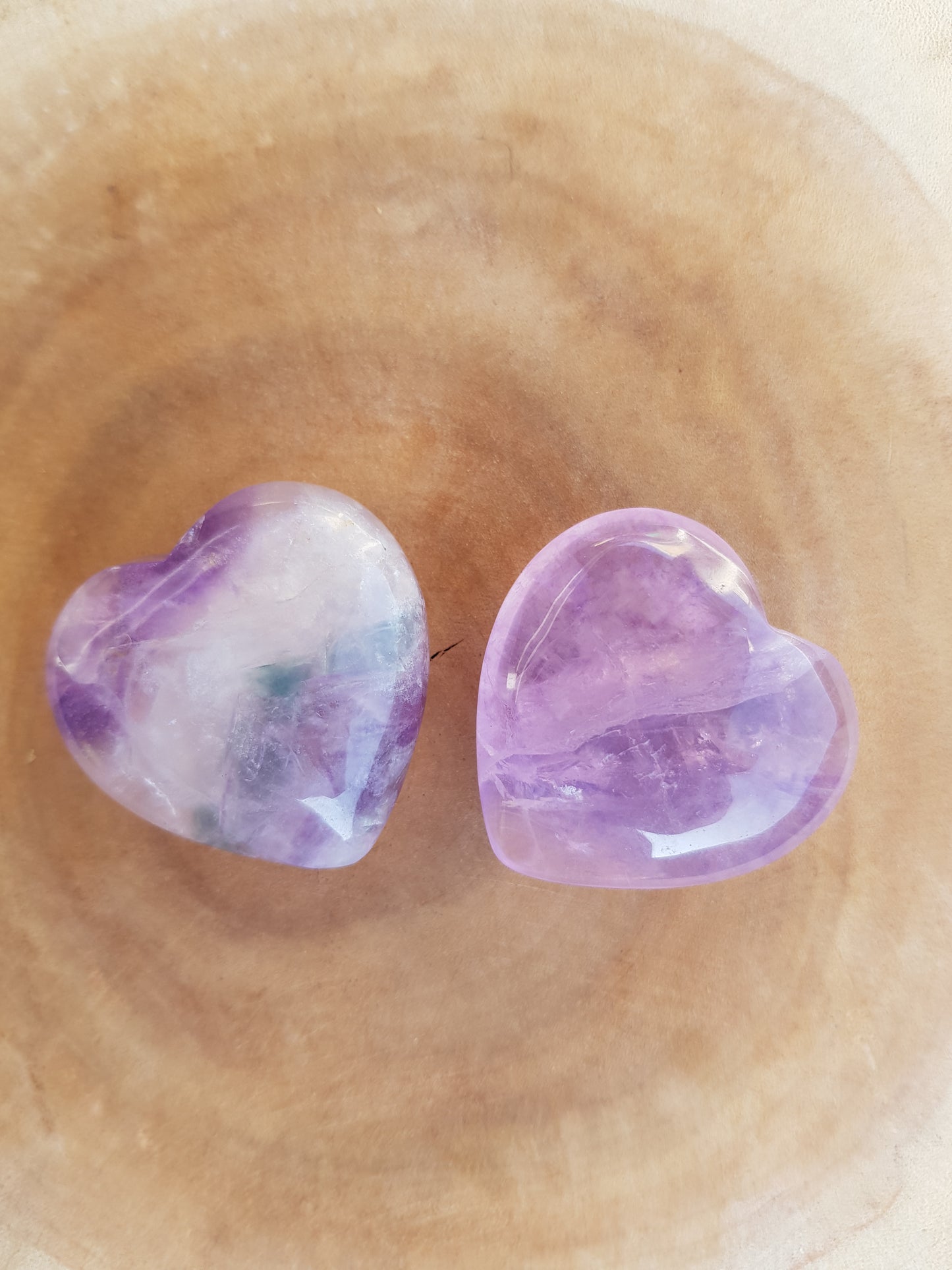 Rainbow Fluorite Hearts