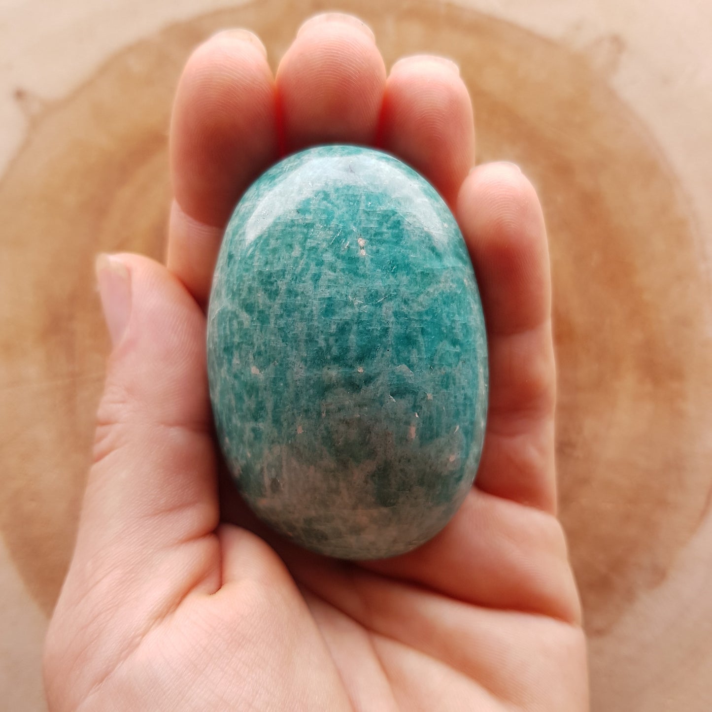 Amazonite Palm Stone - The Crystal Society Pty Ltd