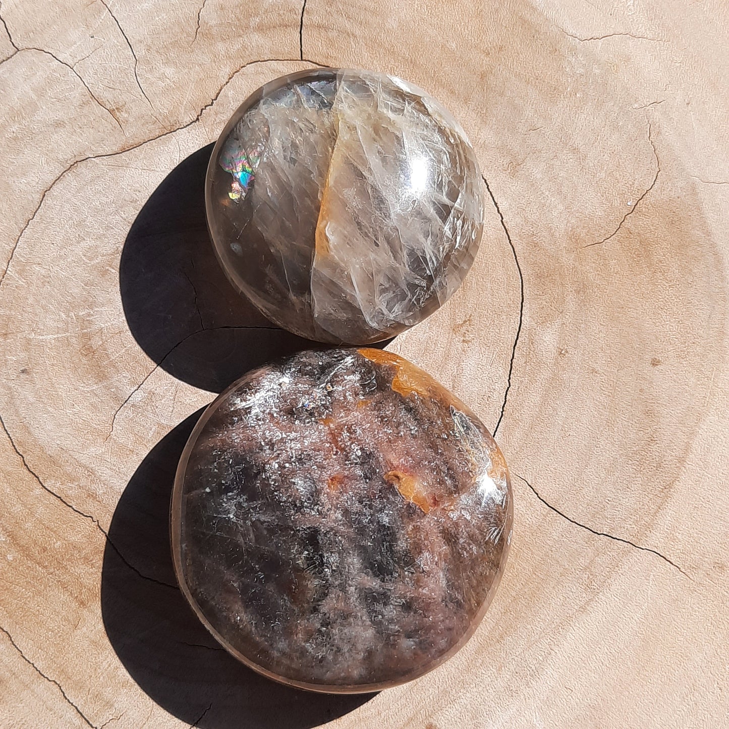 Black Moonstone Palm Stones - The Crystal Society Pty Ltd