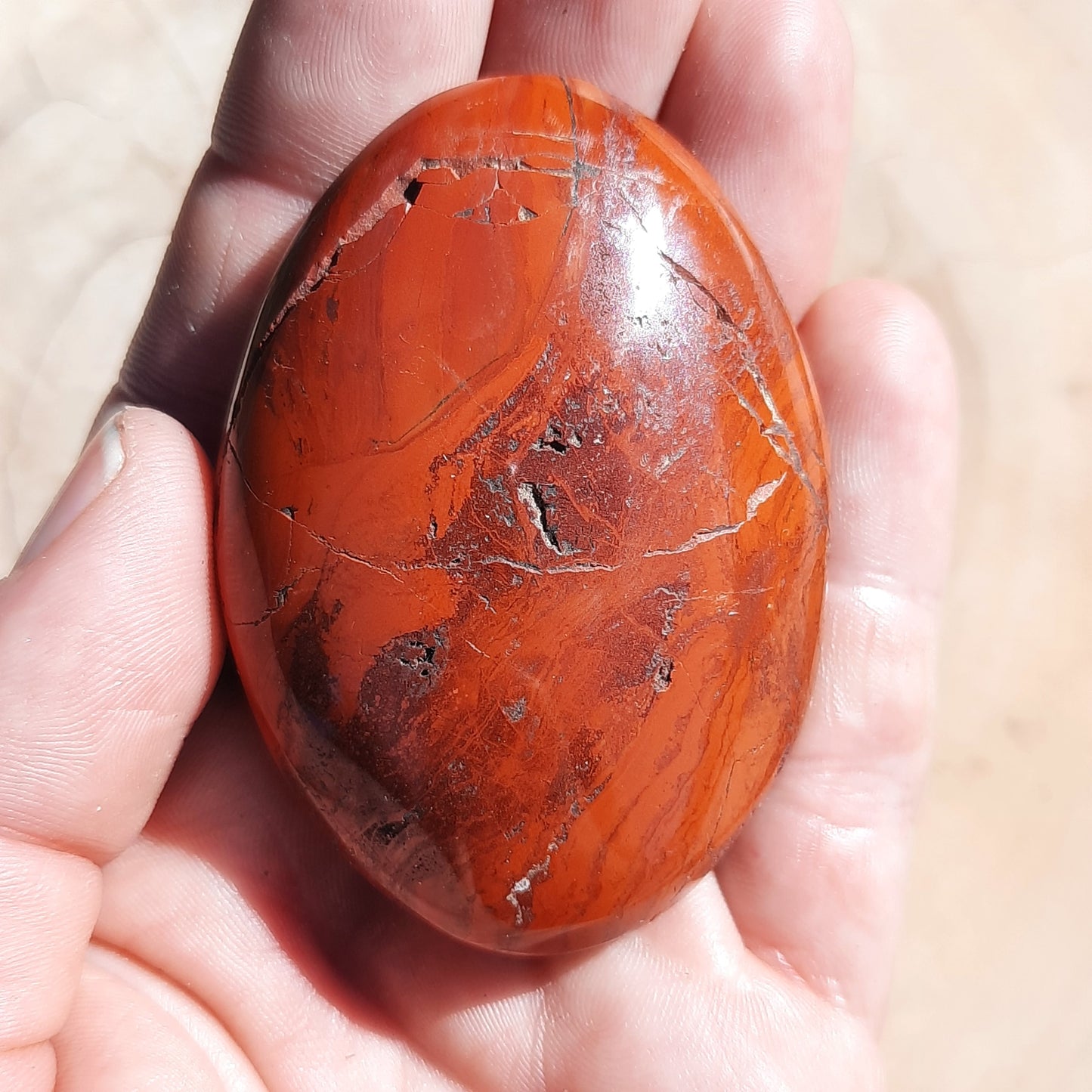 Red Jasper Palm Stones