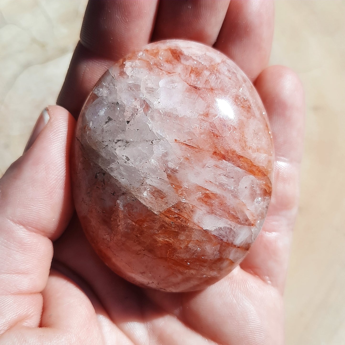 Fire Quartz Palm Stone’s