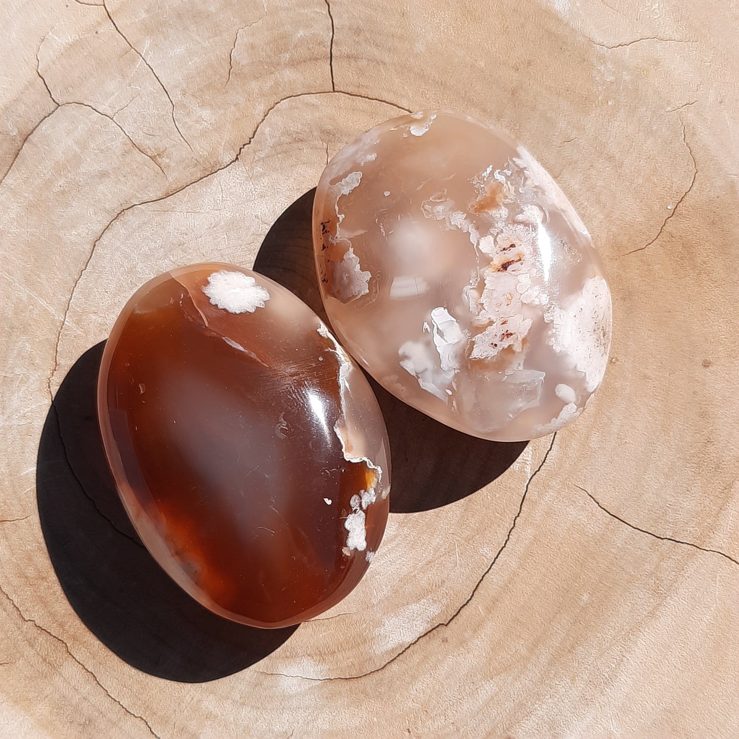 Flower Agate Gemstone Palm Stone’s