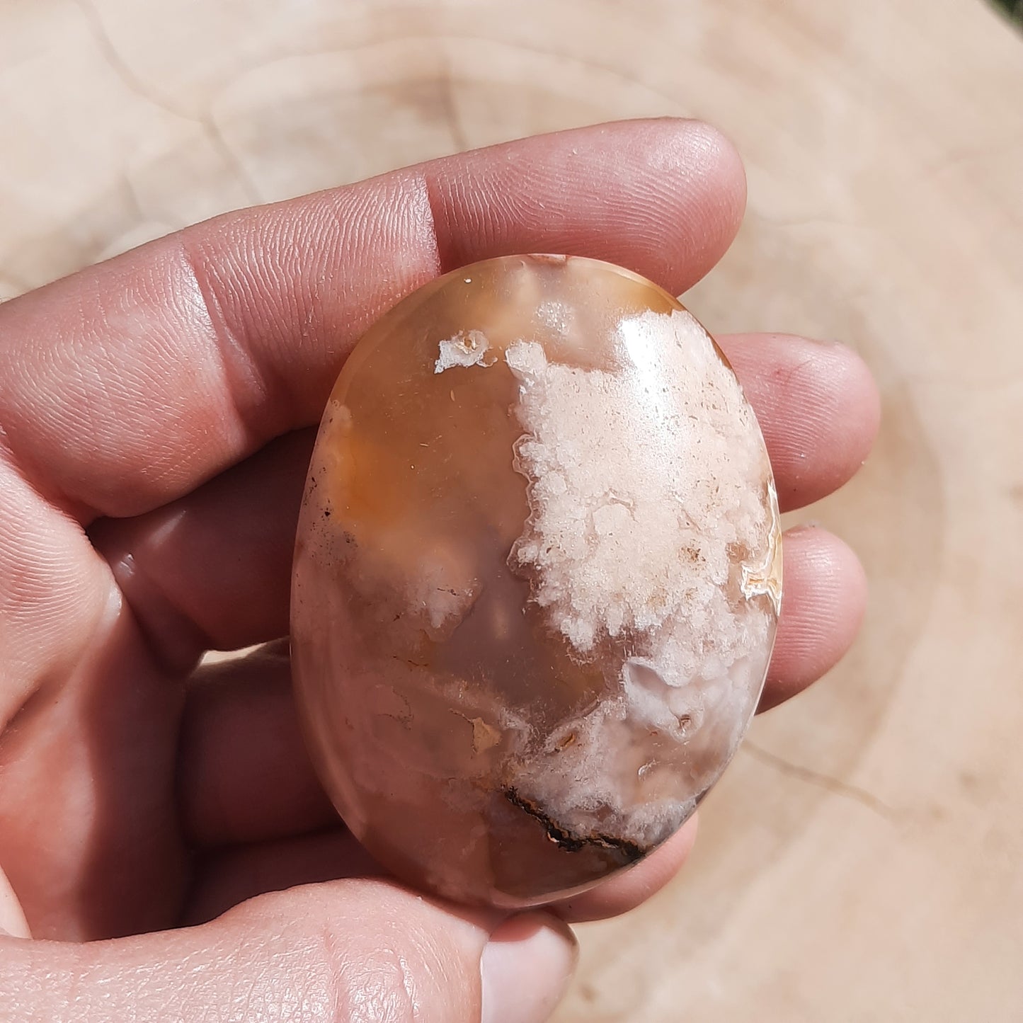 Flower Agate Gemstone Palm Stone’s