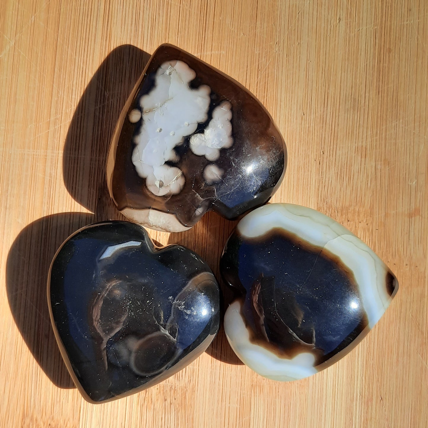 Solomon Agate Gemstone Hearts