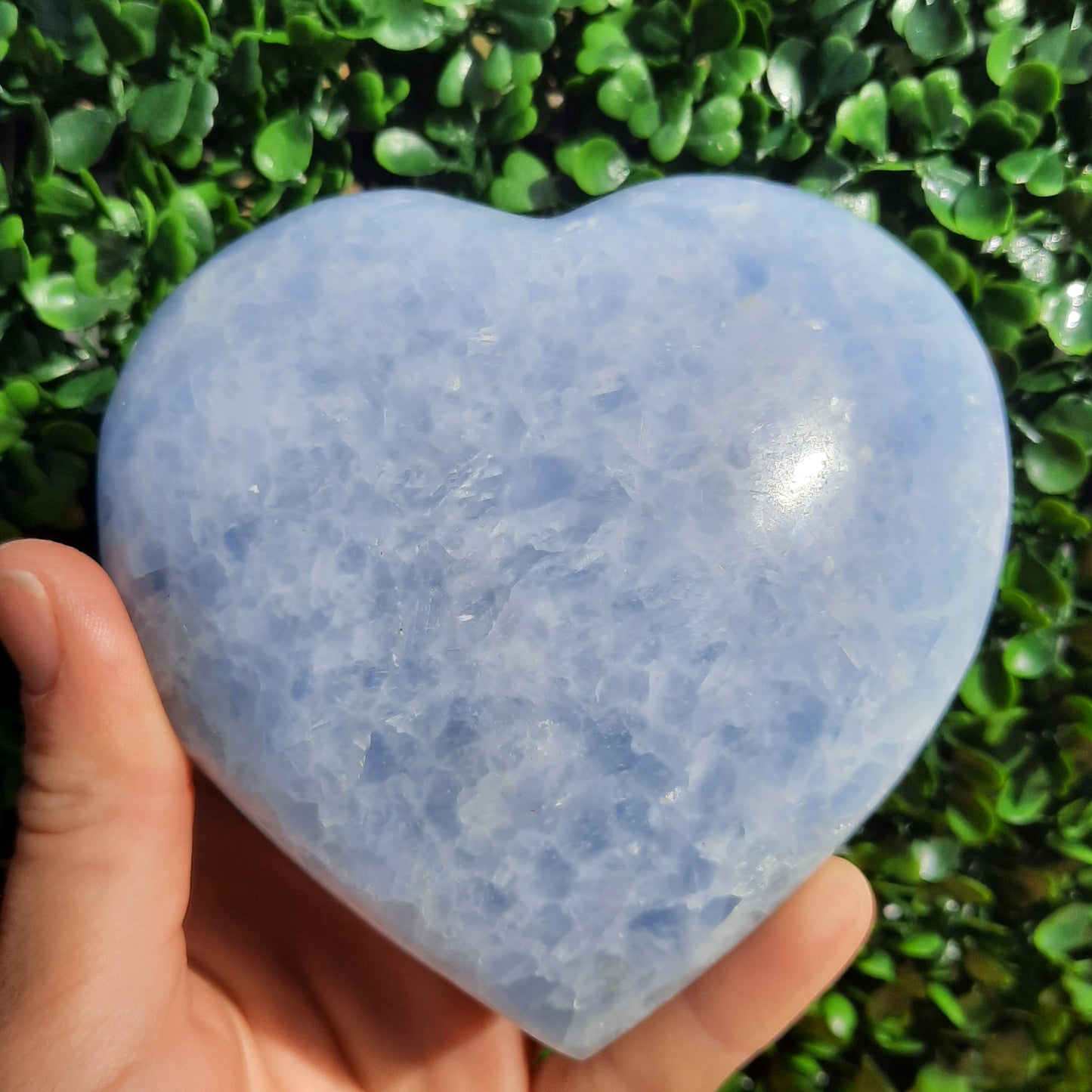 Blue Calcite Crystal Heart