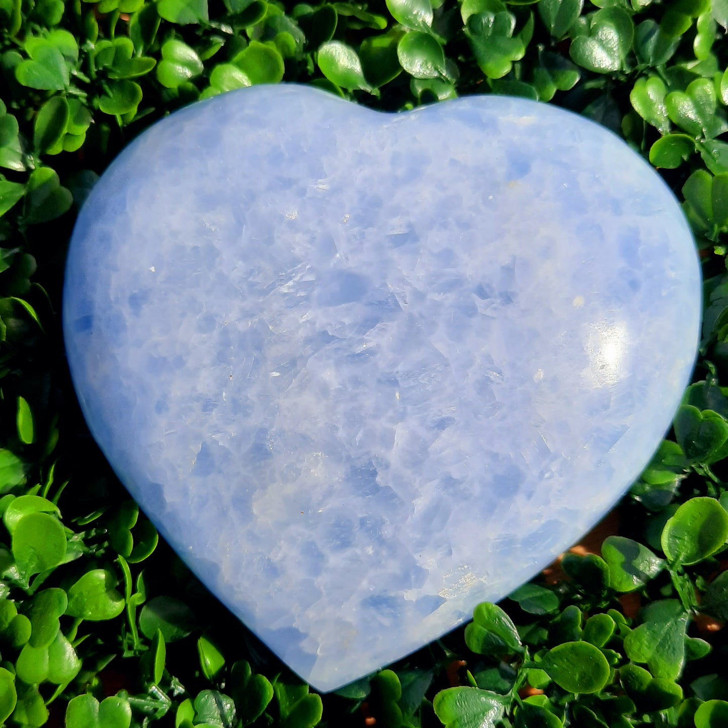 Blue Calcite Crystal Heart