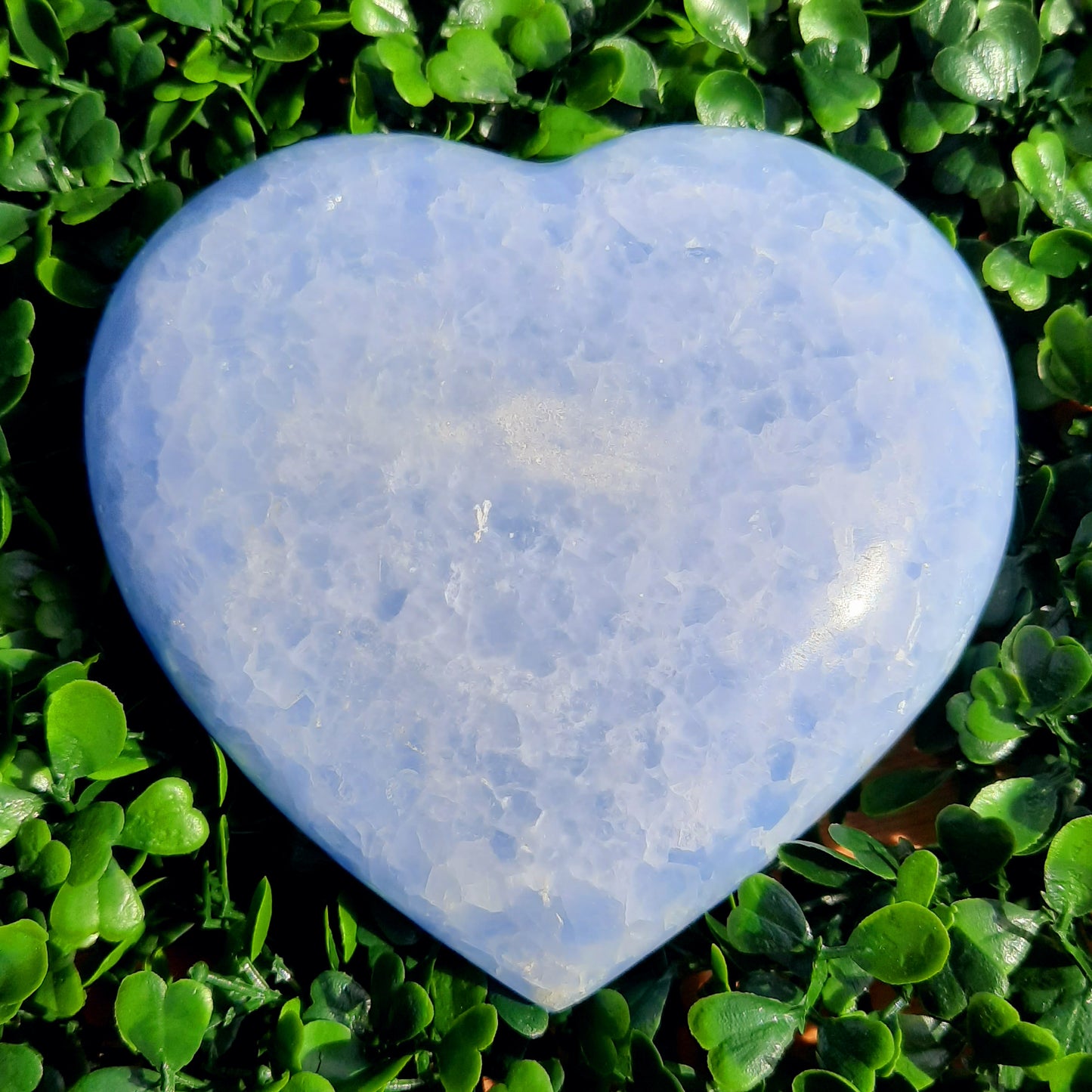 Blue Calcite Crystal Heart