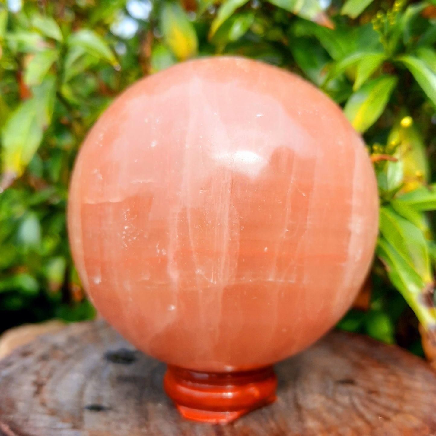 Strawberry Calcite Sphere