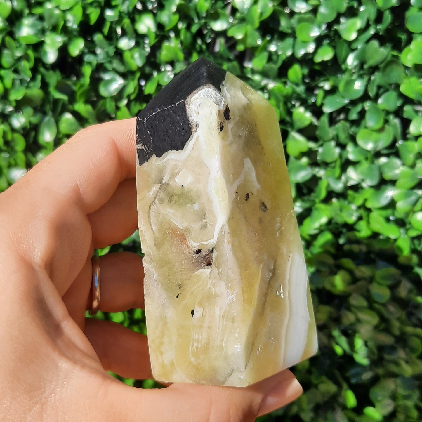 Golden Calcite Crystal Obelisk