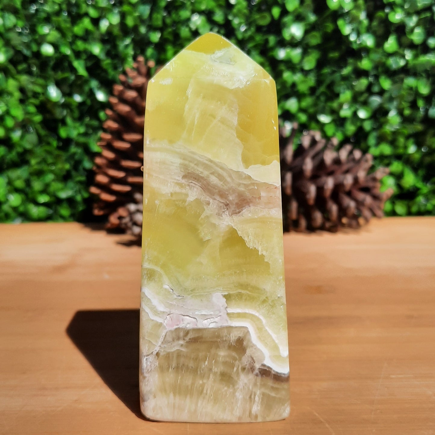 Golden Calcite Crystal Obelisk