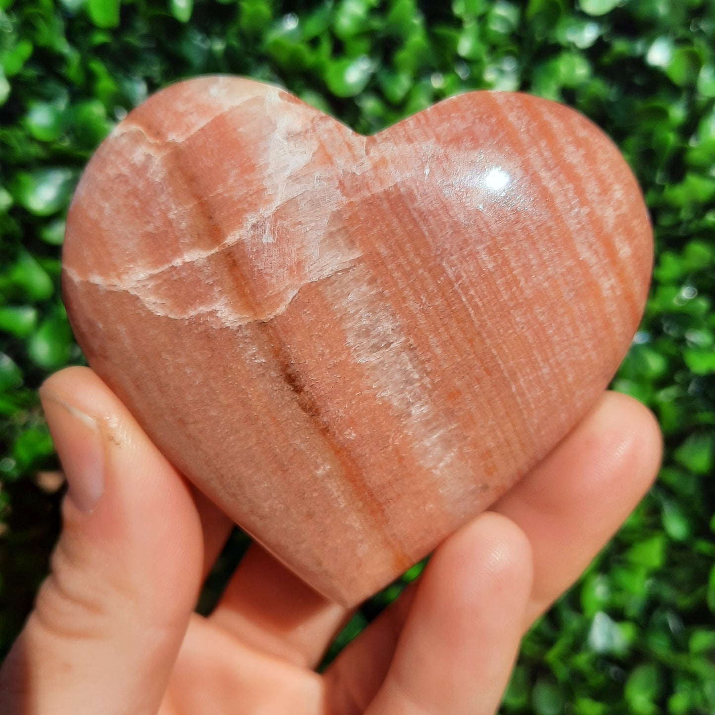 Sunset Banded Calcite Heart