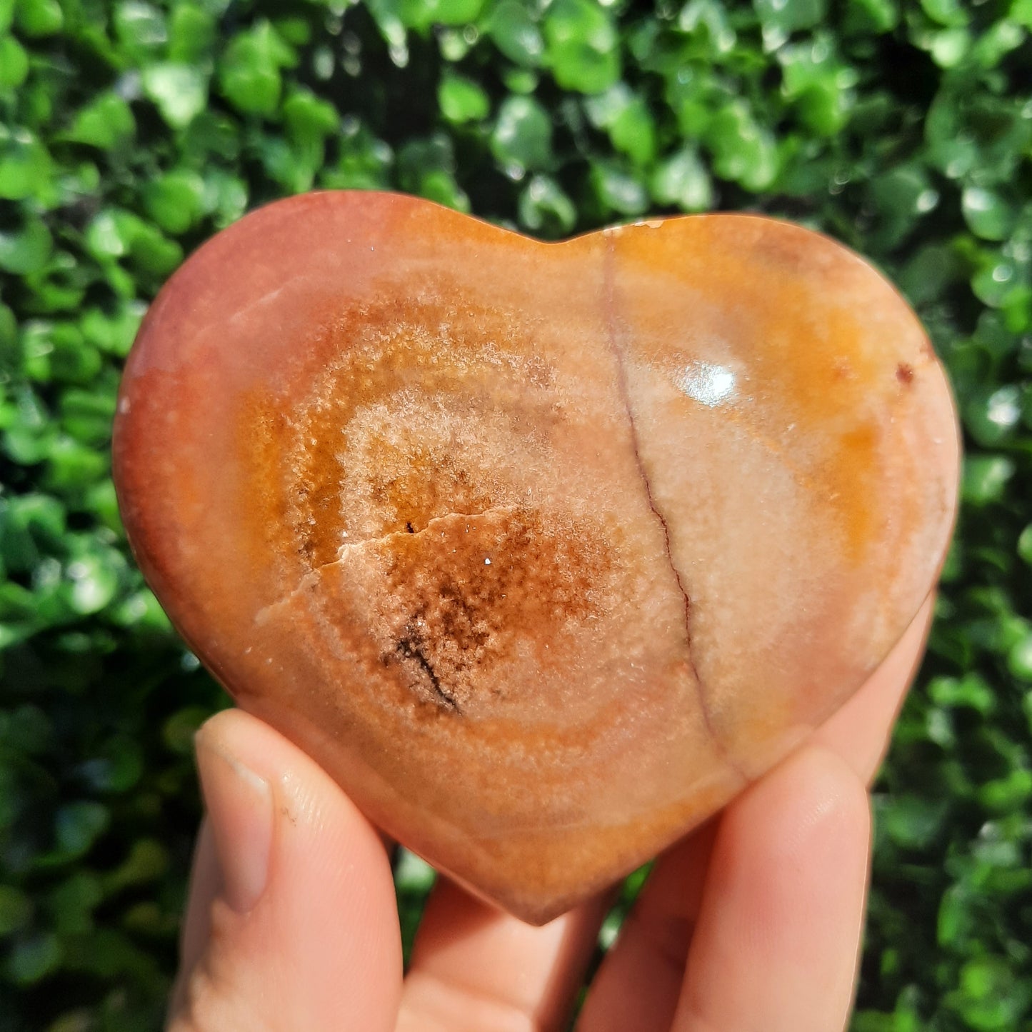 Sunset Banded Calcite Heart