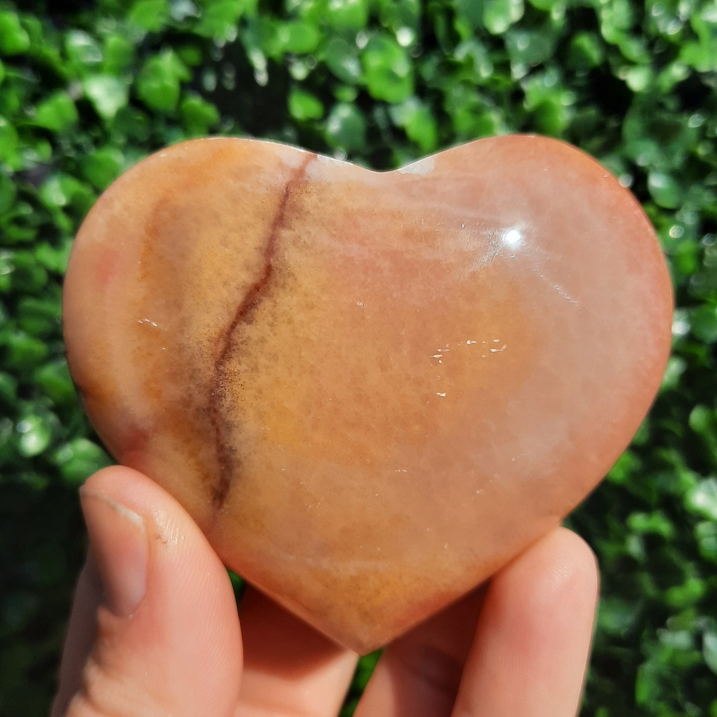 Sunset Banded Calcite Heart