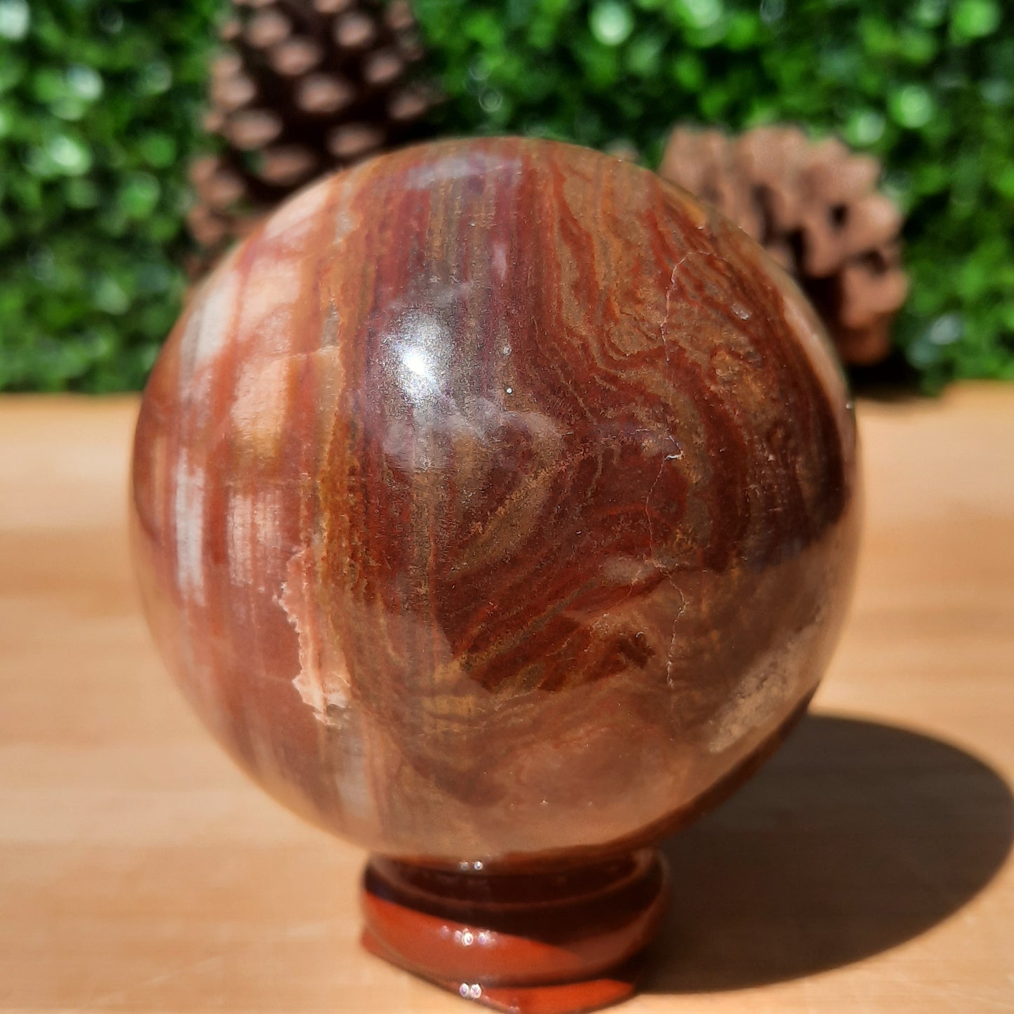 Sunset Banded Calcite Sphere