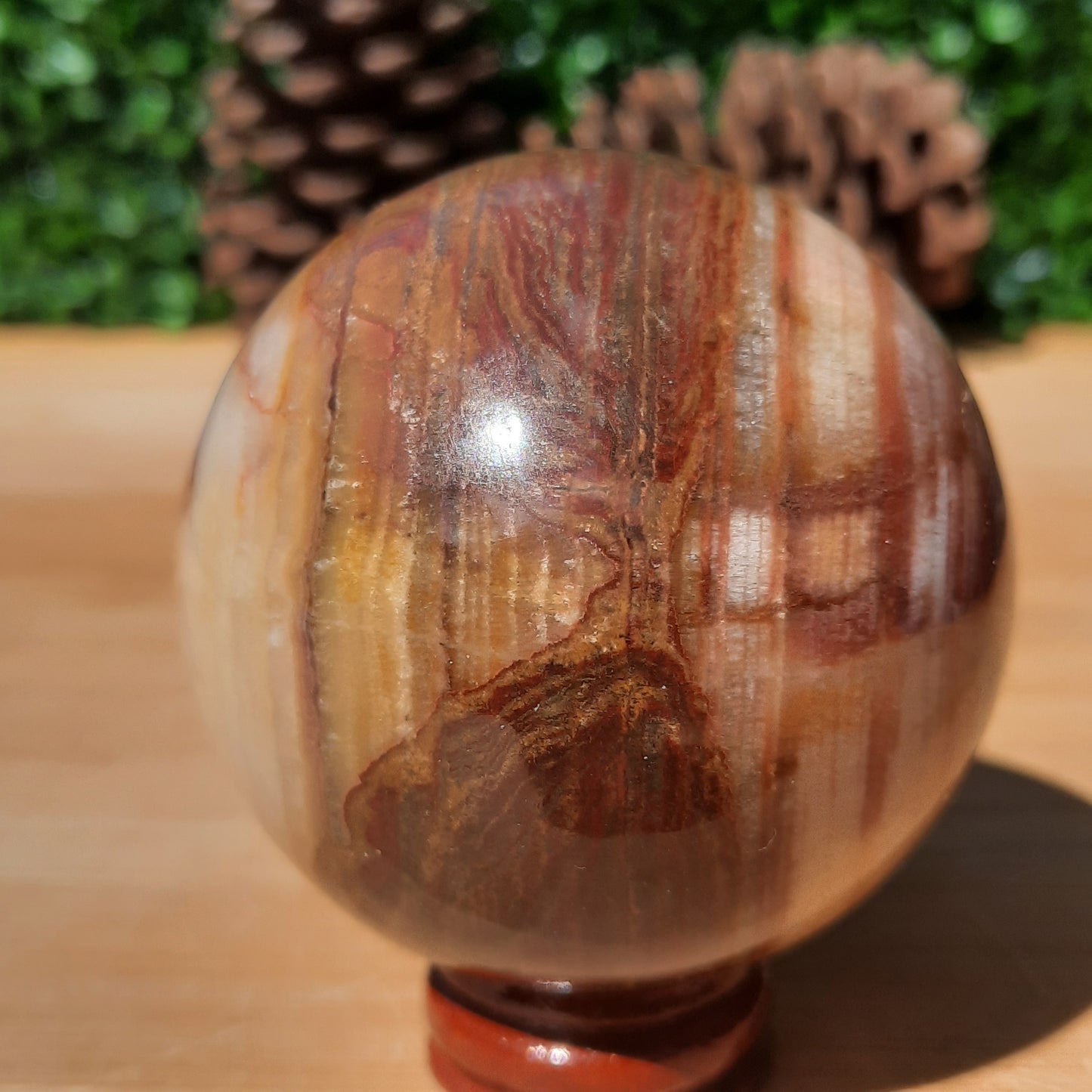 Sunset Banded Calcite Sphere
