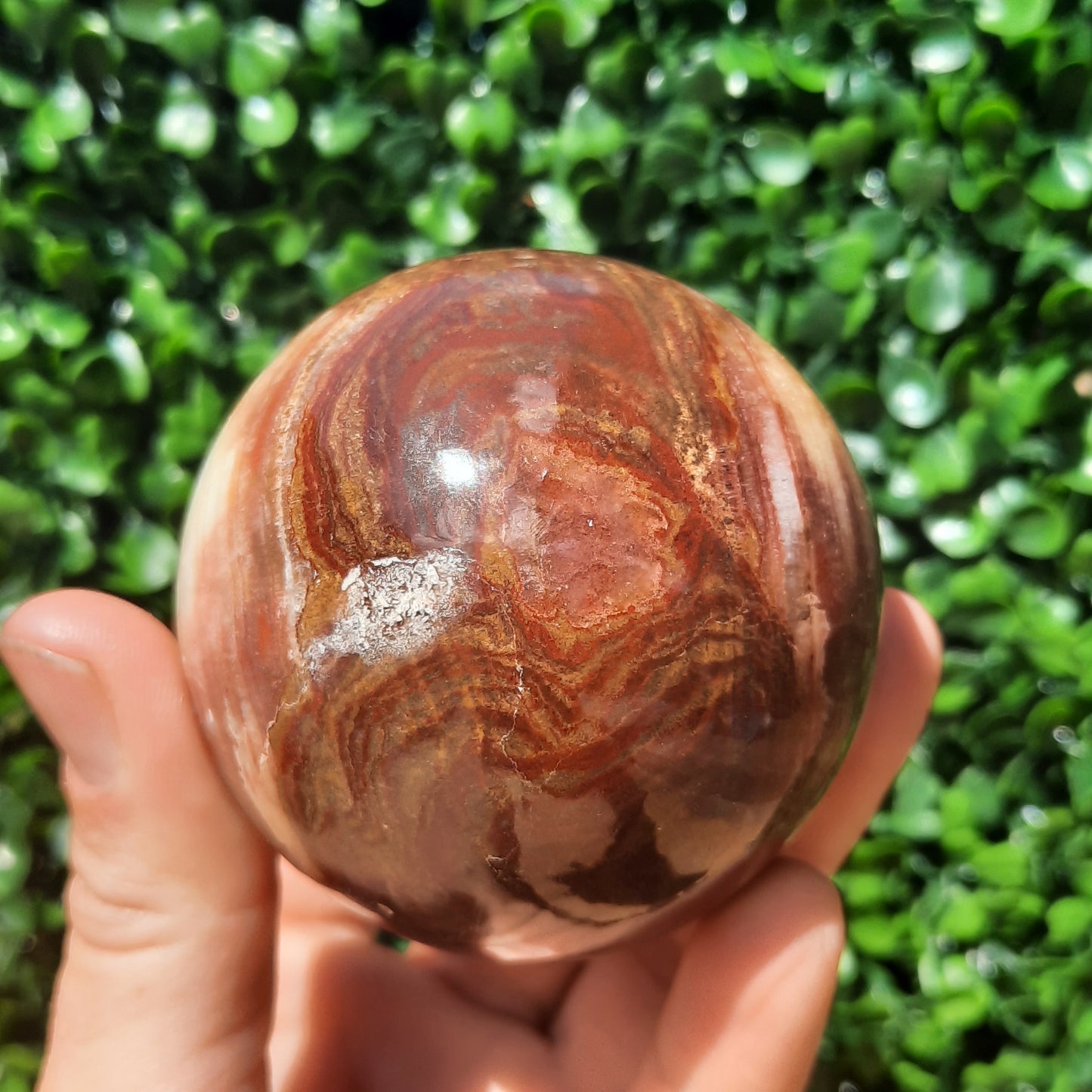 Sunset Banded Calcite Sphere