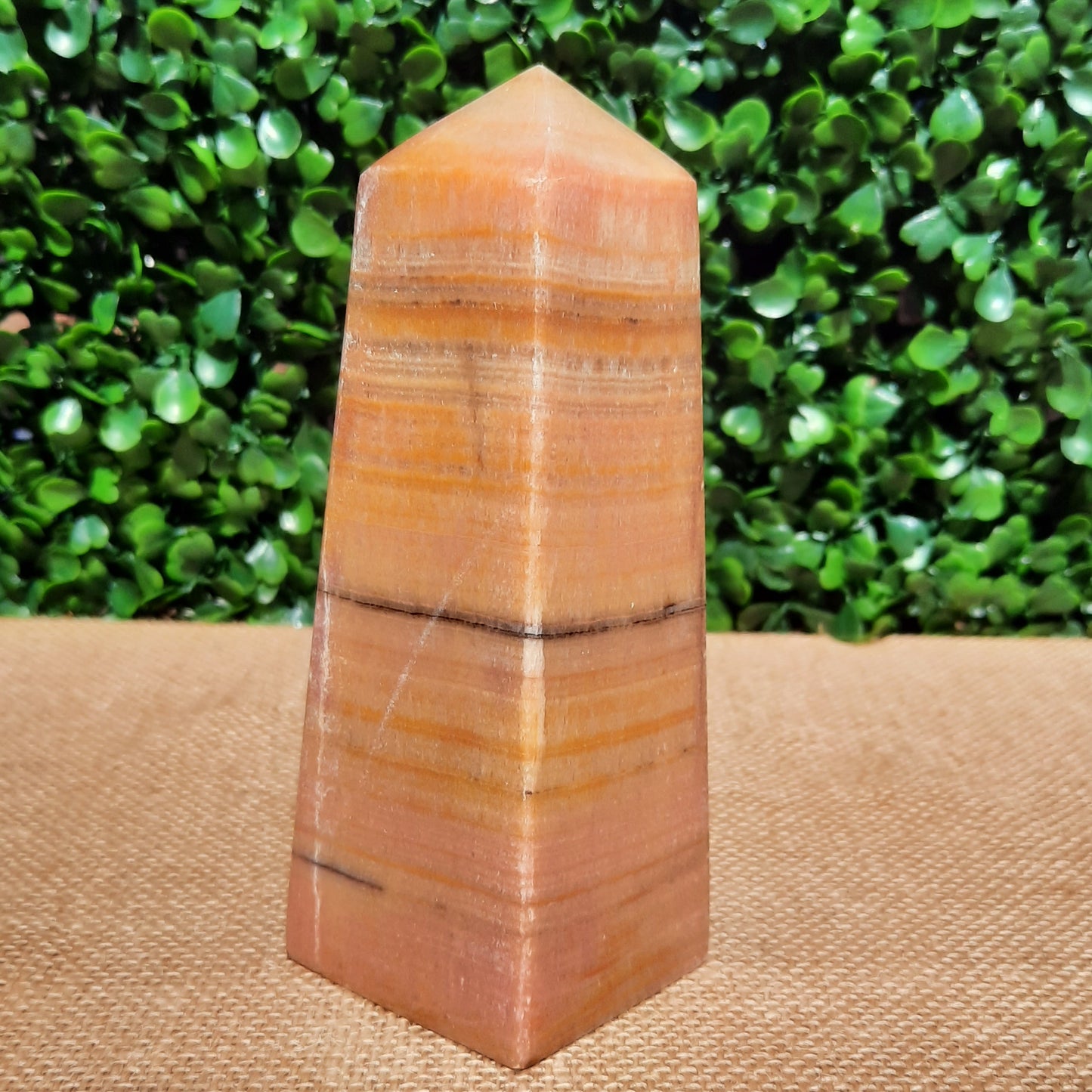 Sunset Banded Calcite Obelisk