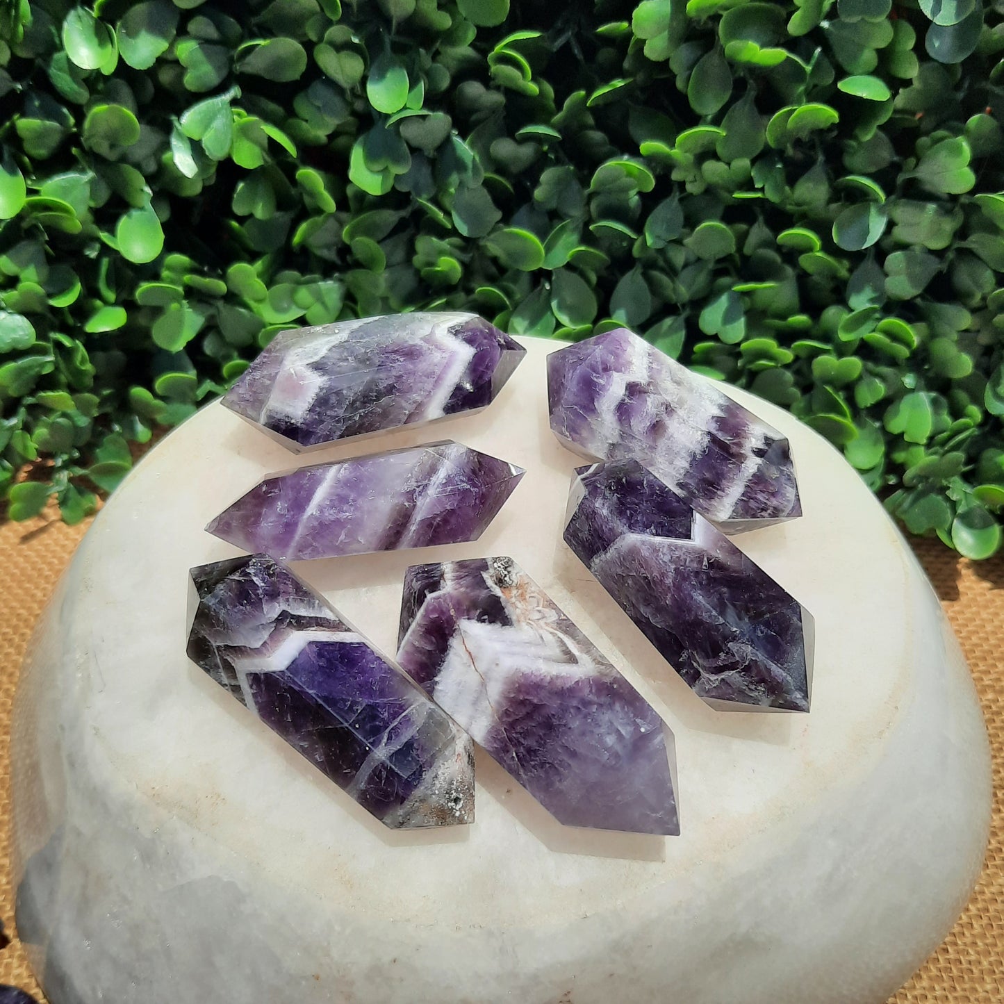 Banded Amethyst Double Terminated Points ~ Chunky