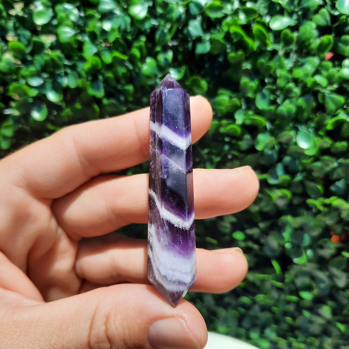 Banded Amethyst Double Terminated Points ~ Lean
