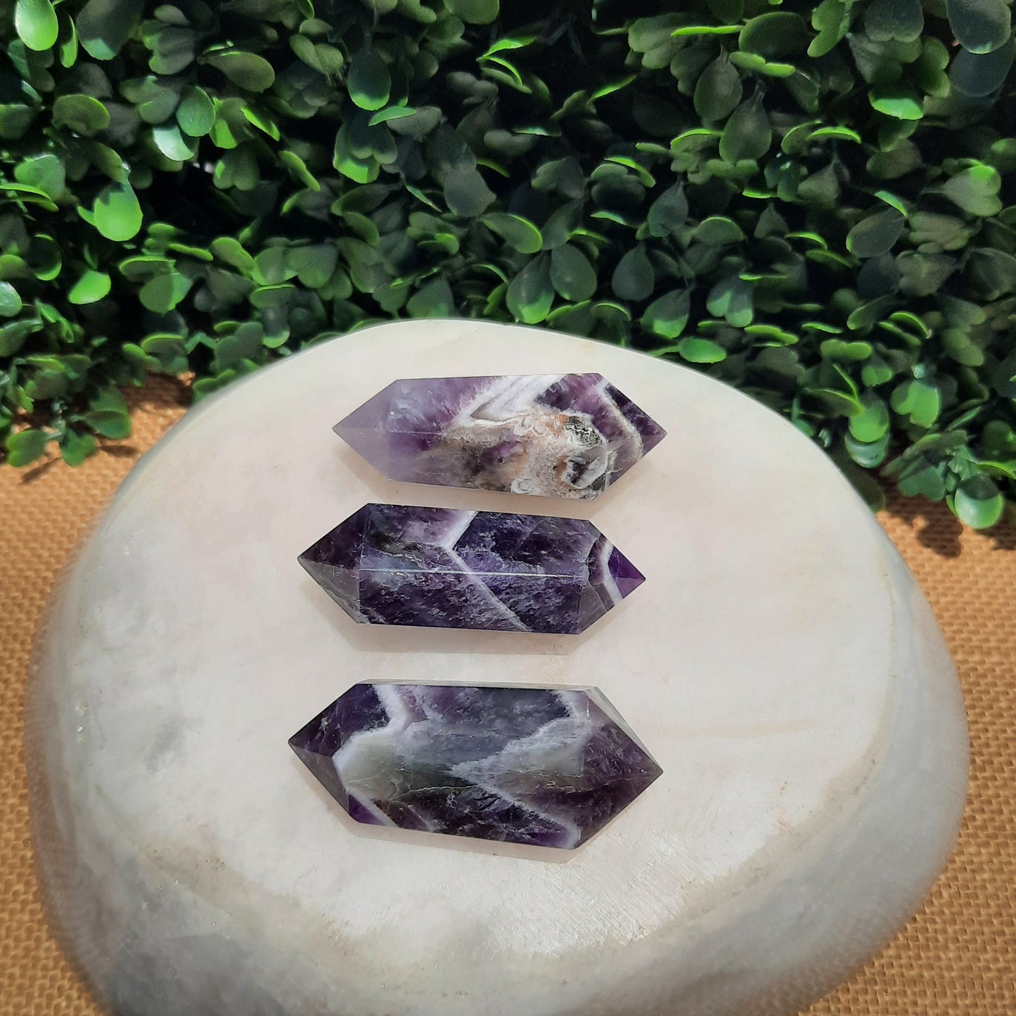 Banded Amethyst Double Terminated Points ~ Chunky