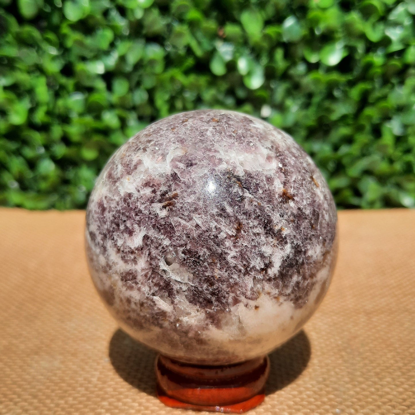 Lepidolite Rubellite Quartz Sphere