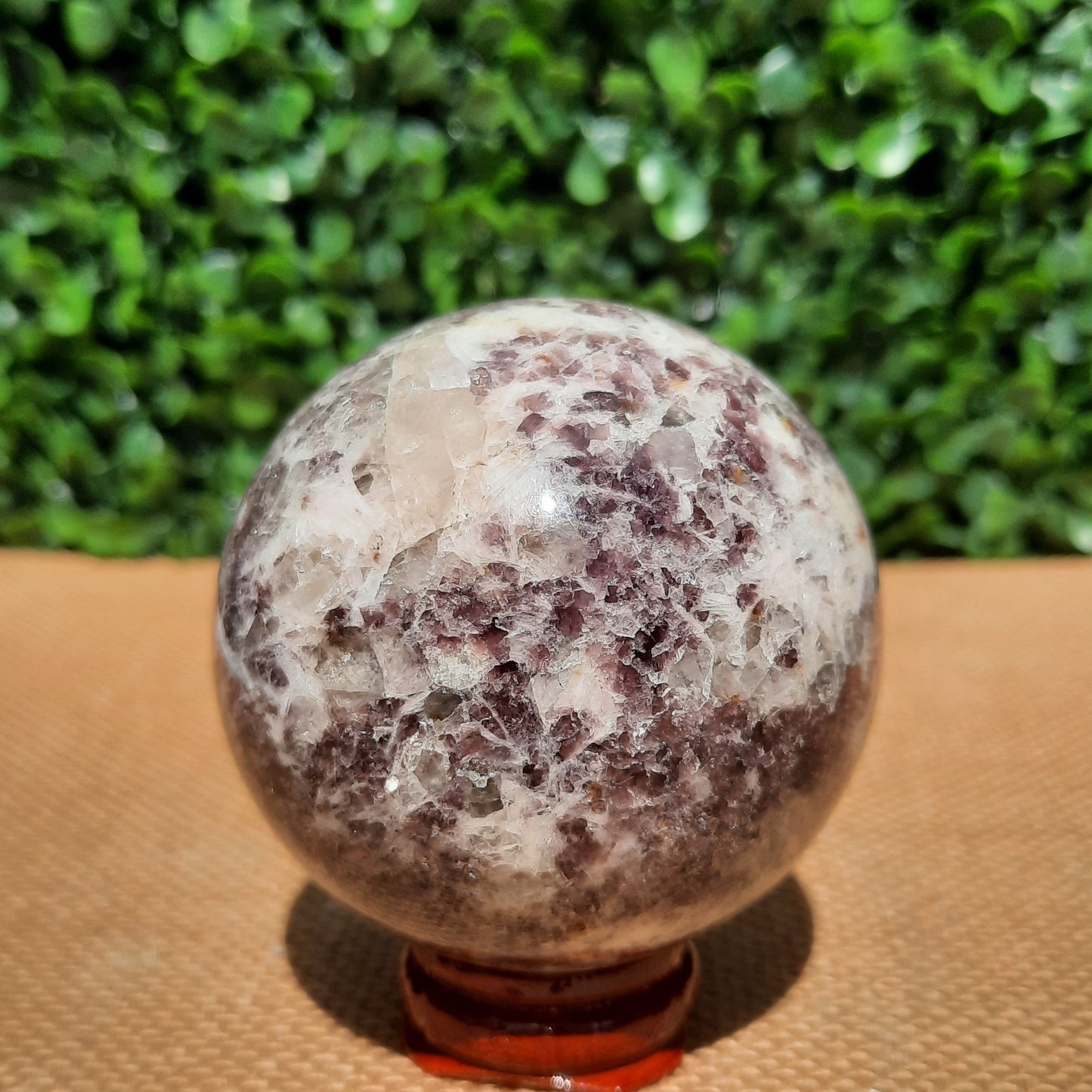 Lepidolite Rubellite Quartz Sphere