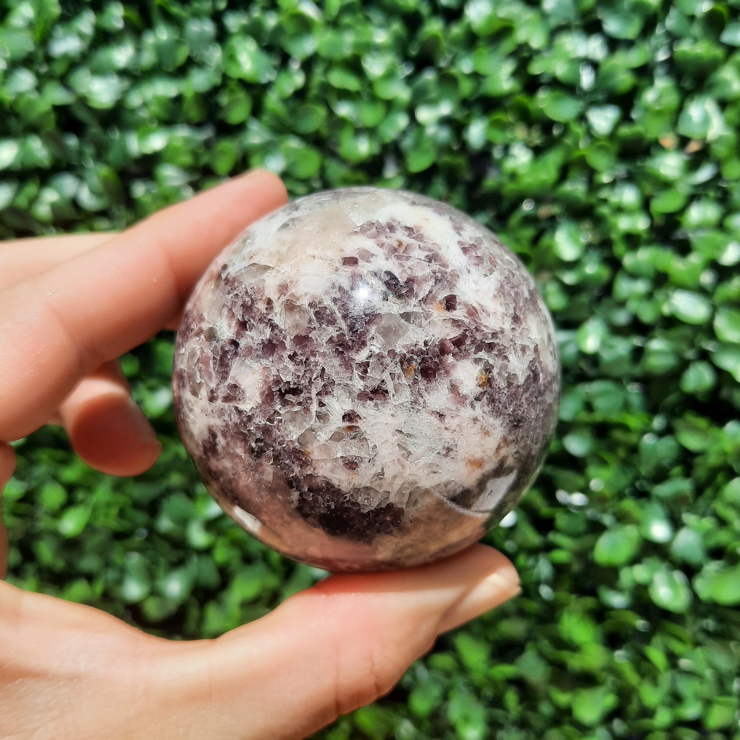 Lepidolite Rubellite Quartz Sphere