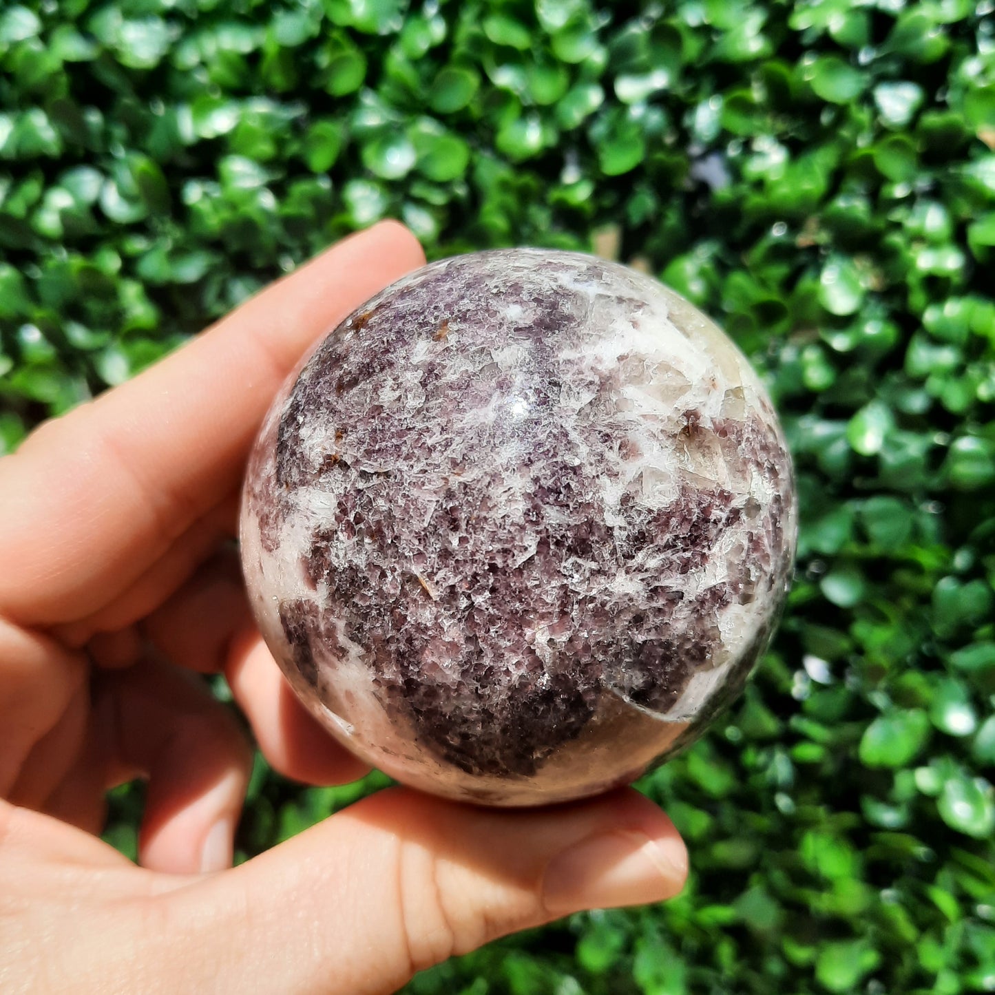 Lepidolite Rubellite Quartz Sphere