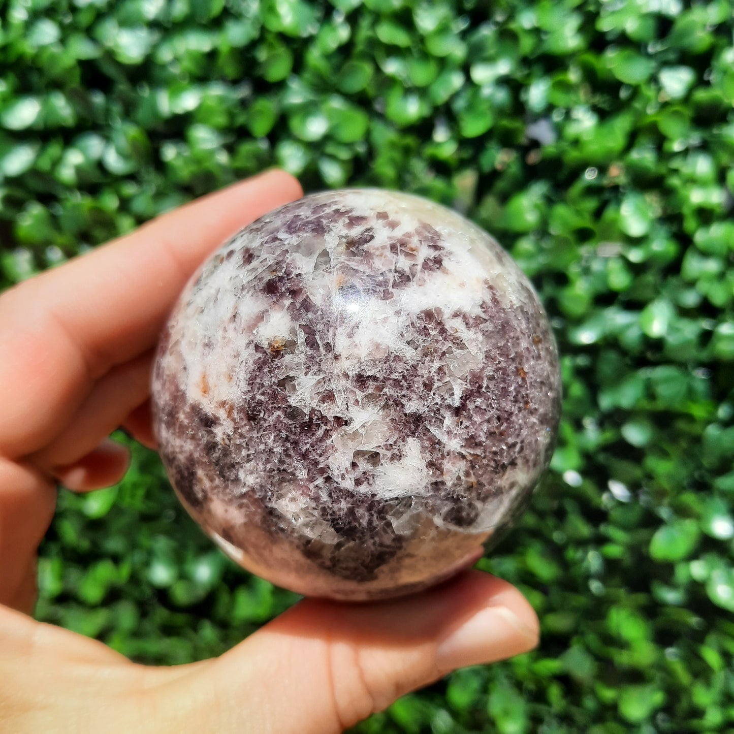 Lepidolite Rubellite Quartz Sphere