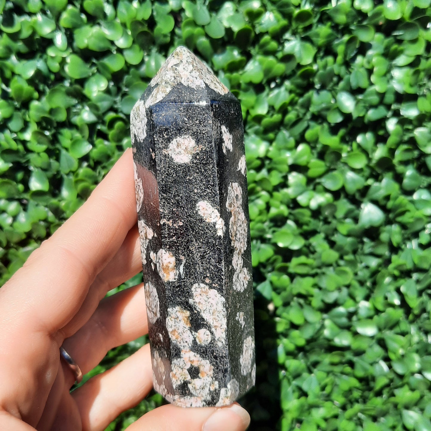 Pink Thulite In Black Jade Point