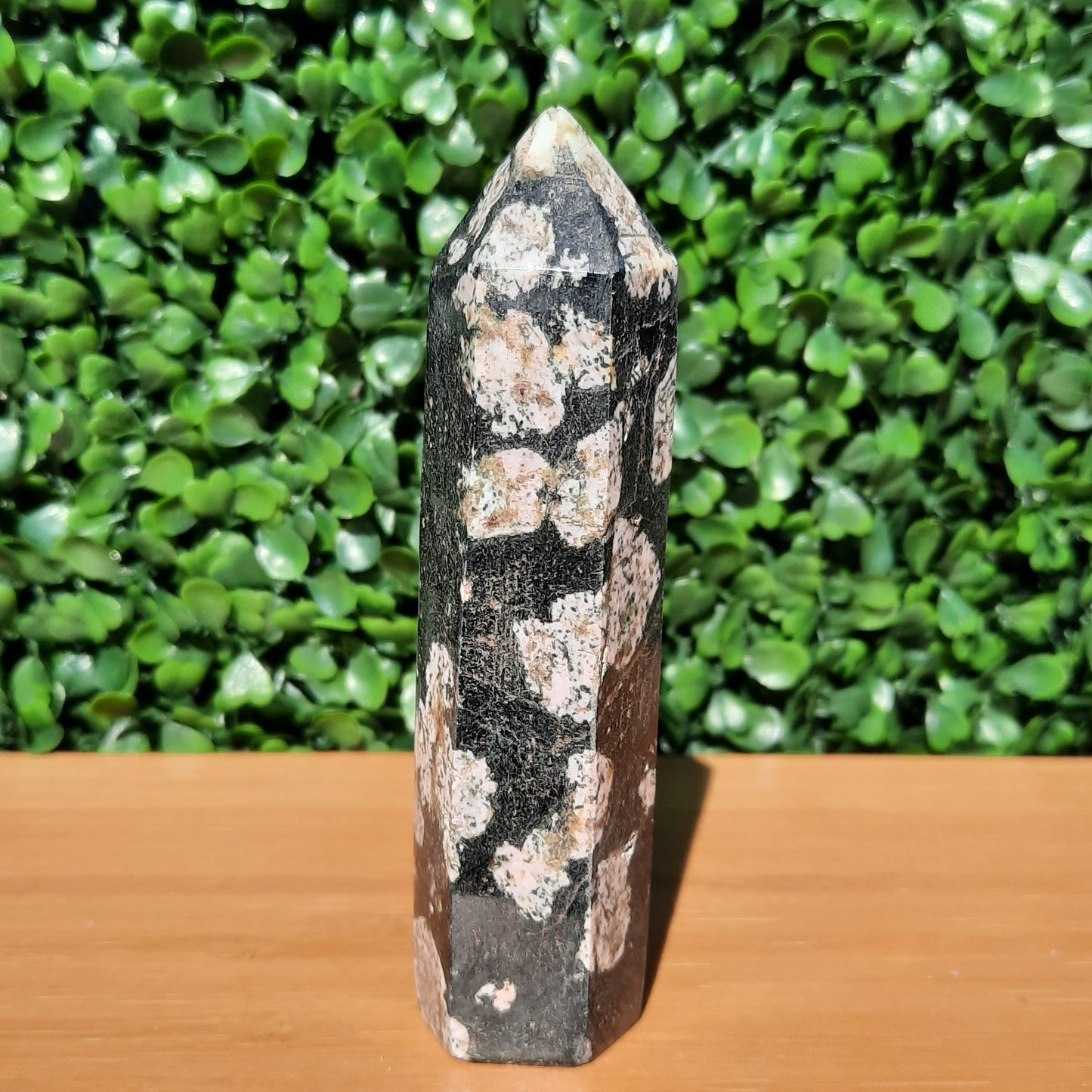 Pink Thulite In Black Jade Point