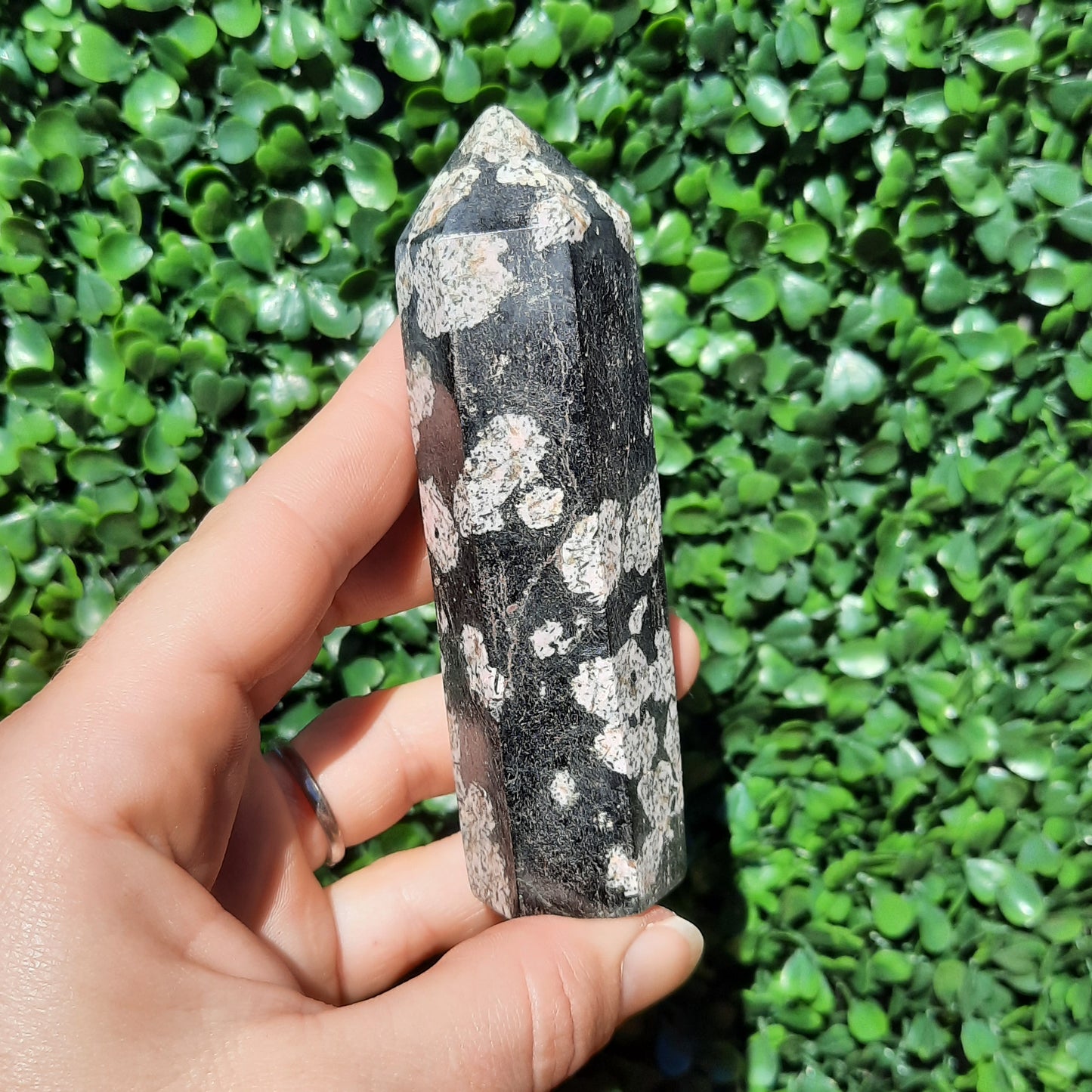 Pink Thulite In Black Jade Point