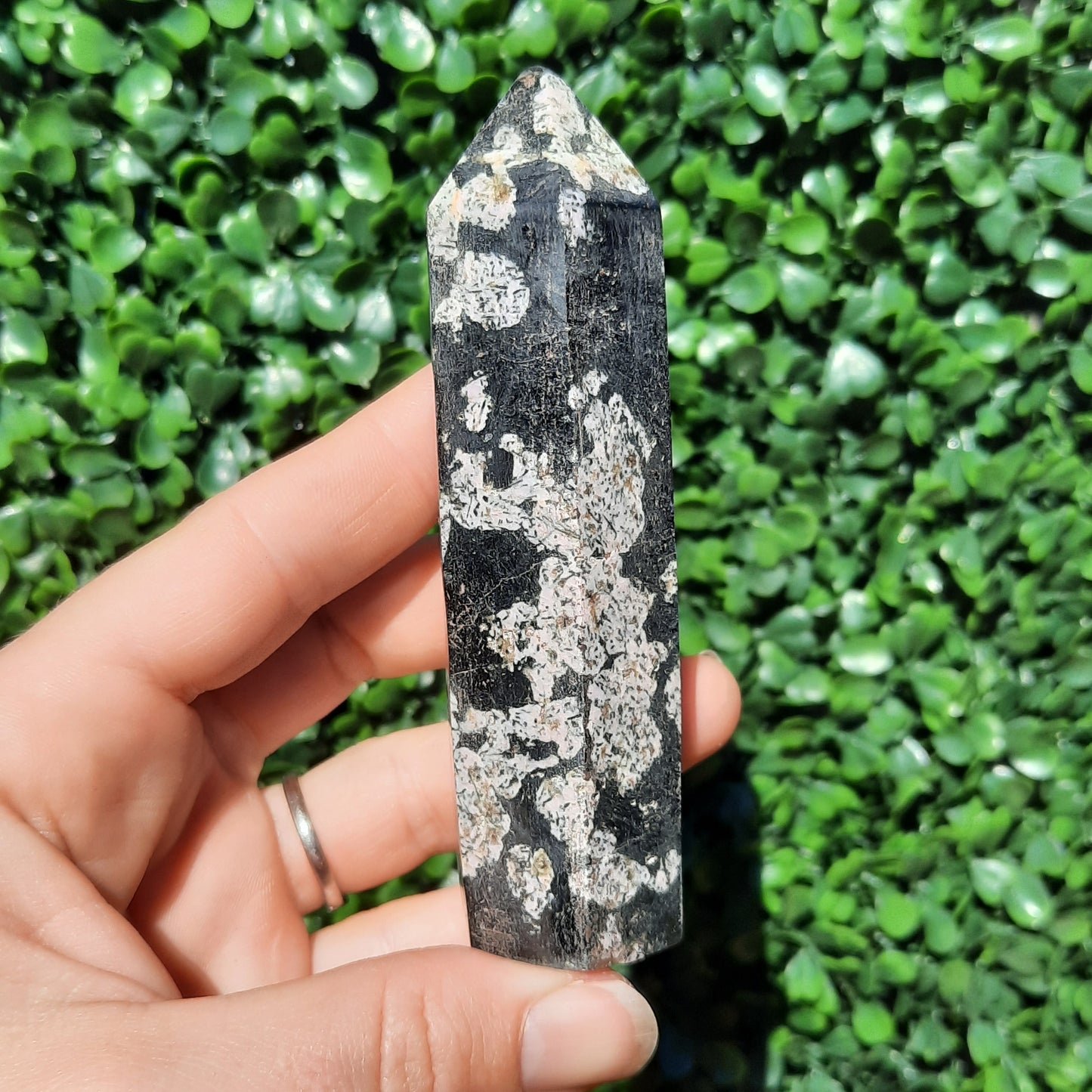 Pink Thulite In Black Jade Point