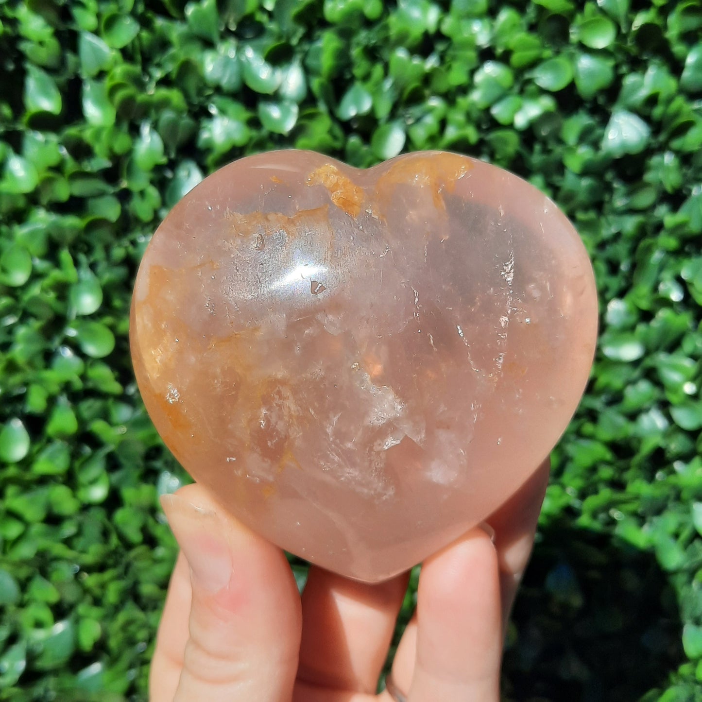 Rose Fire Quartz Heart