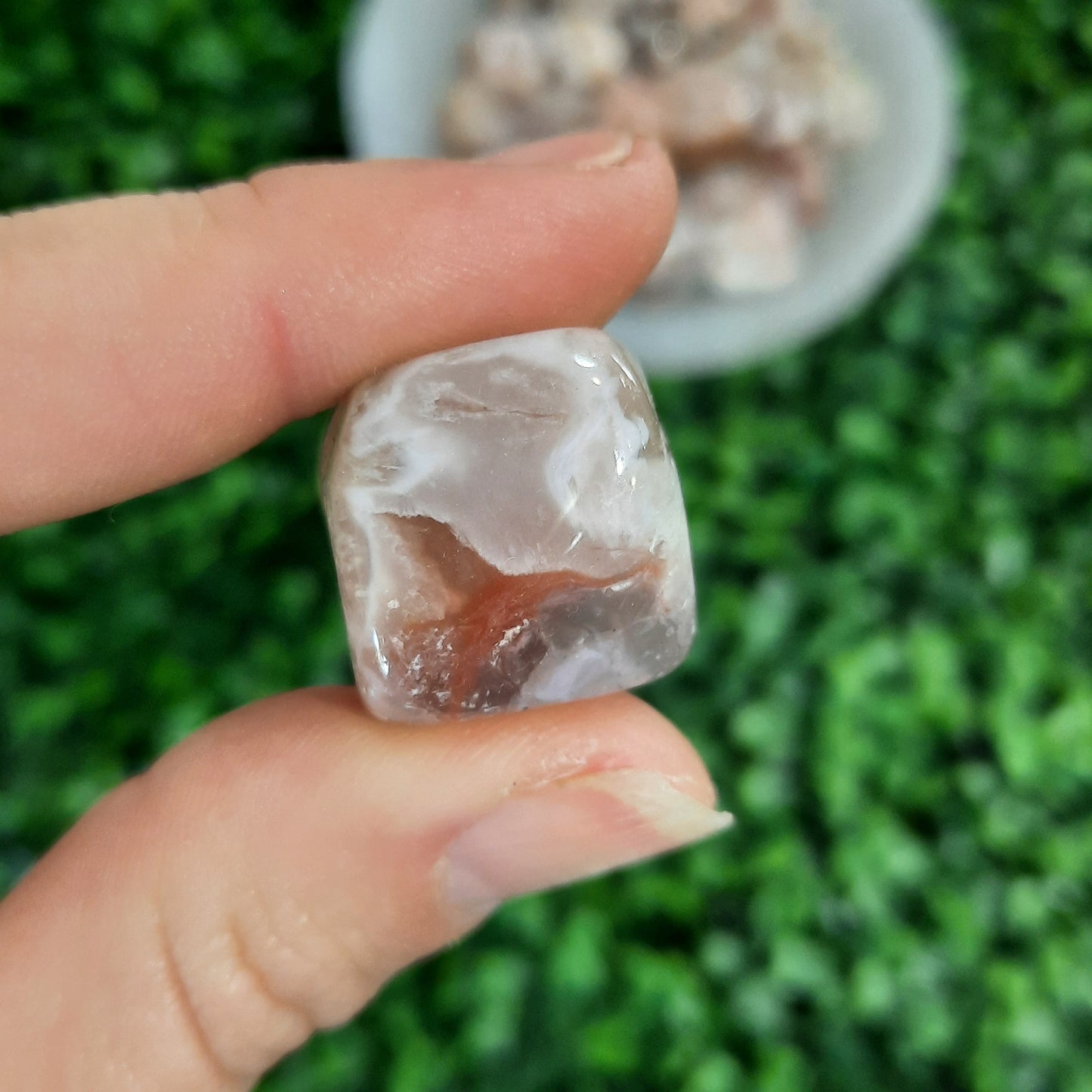 Flower Agate Cube Tumbles