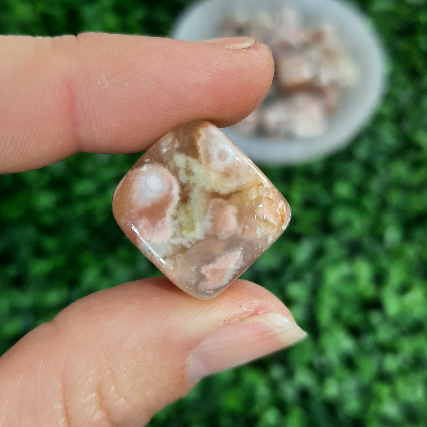 Flower Agate Cube Tumbles