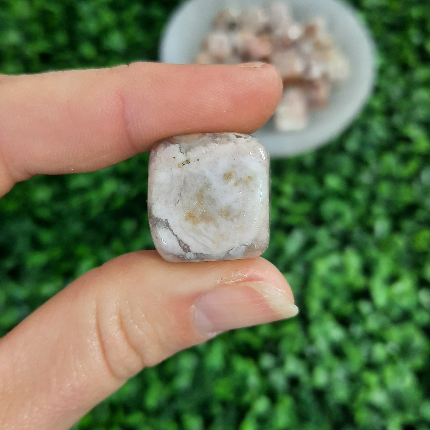 Flower Agate Cube Tumbles