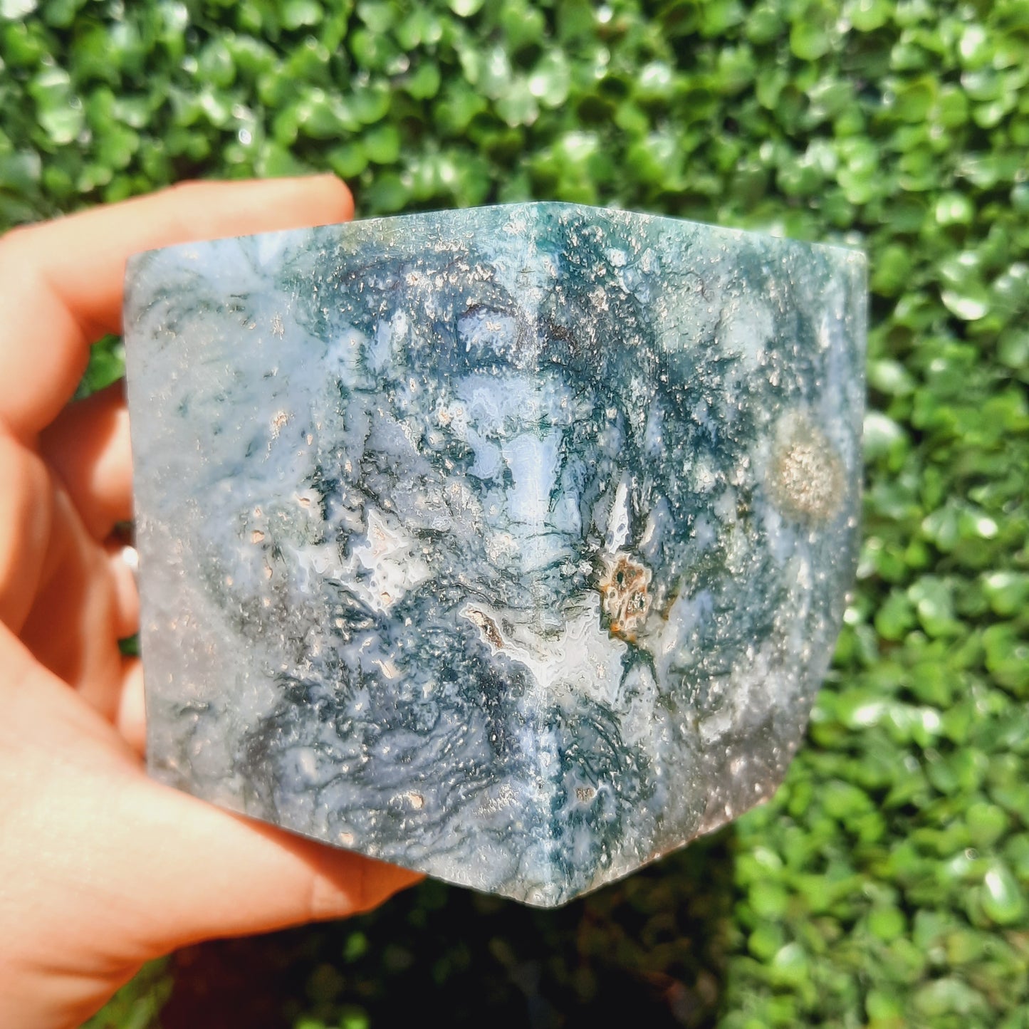 Moss Agate Cube