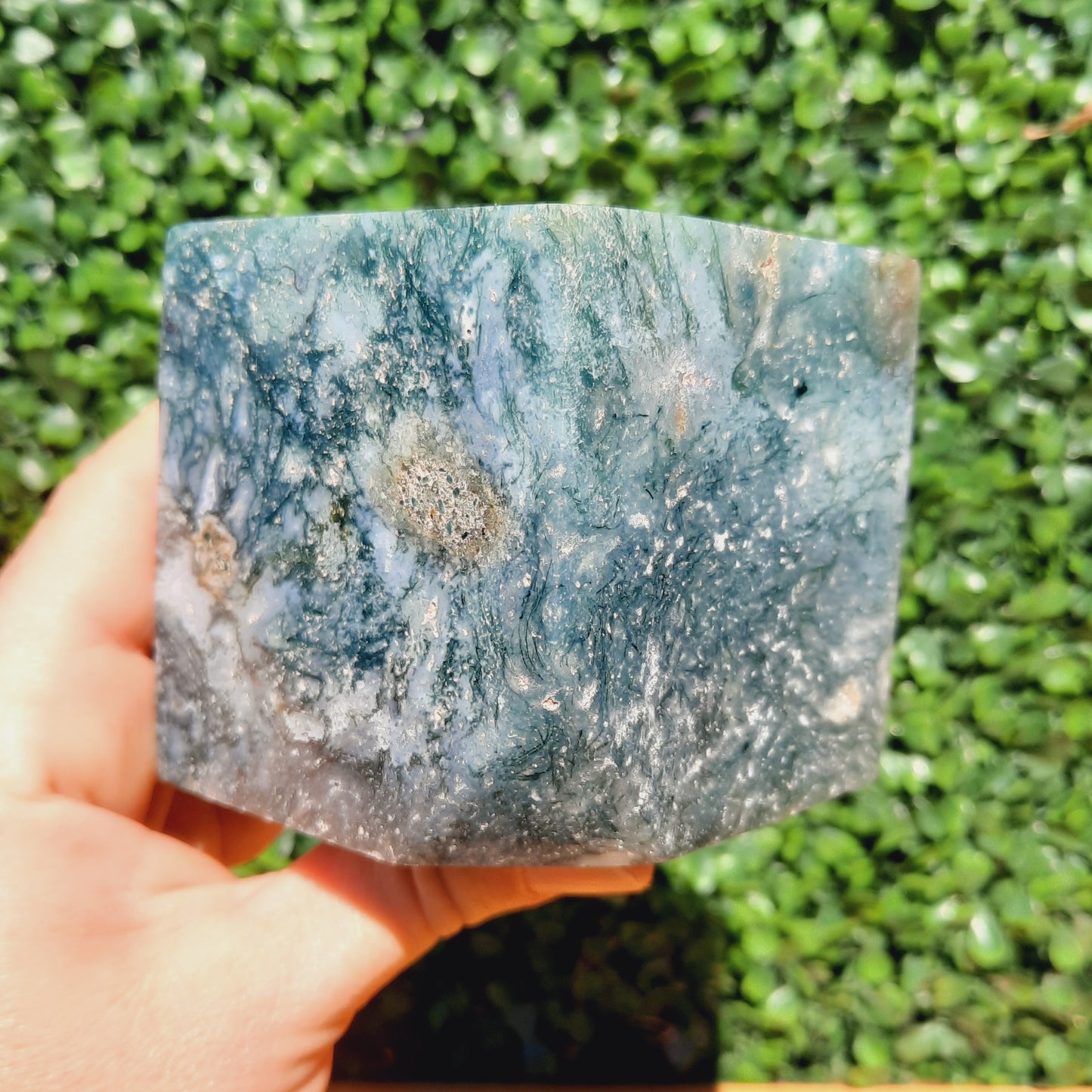 Moss Agate Cube
