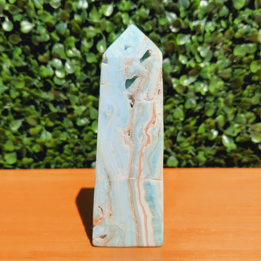Blue Aragonite Obelisk