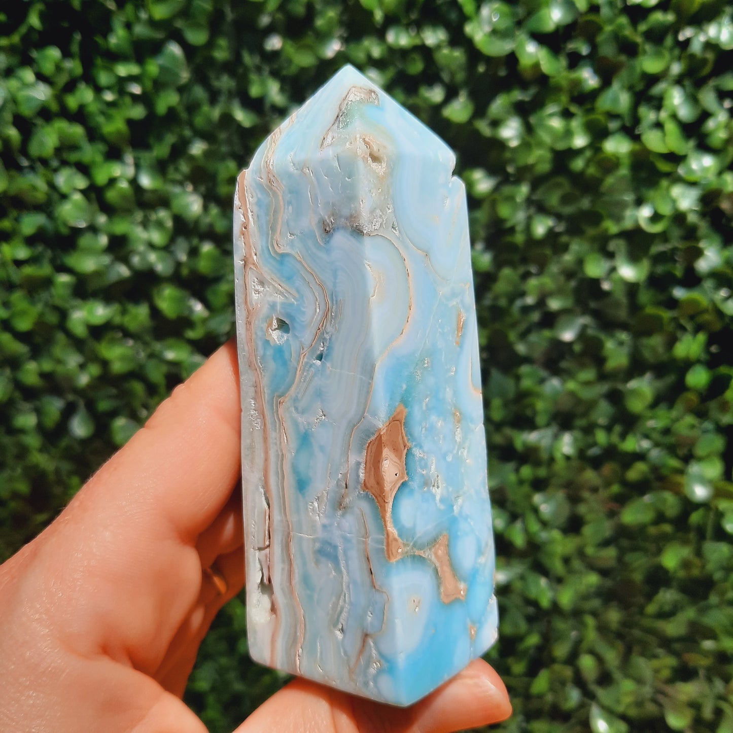 Blue Aragonite Obelisk