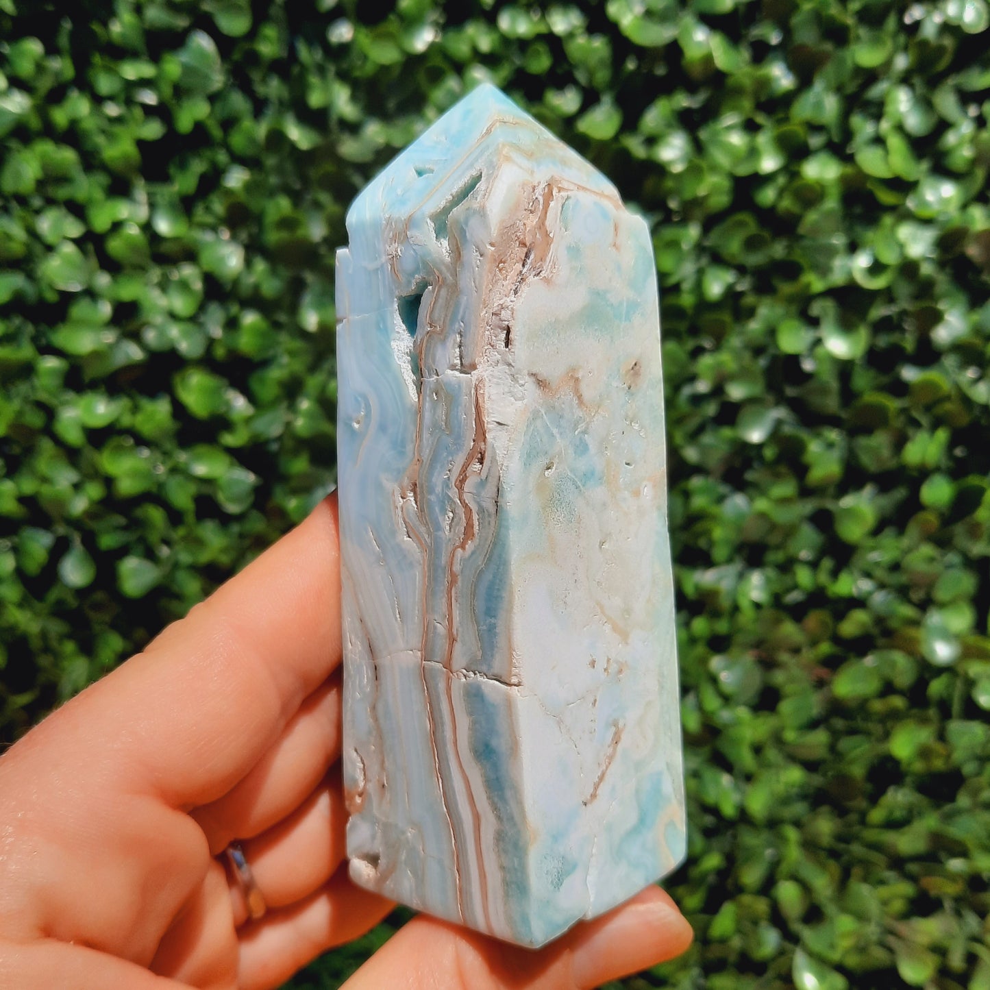 Blue Aragonite Obelisk